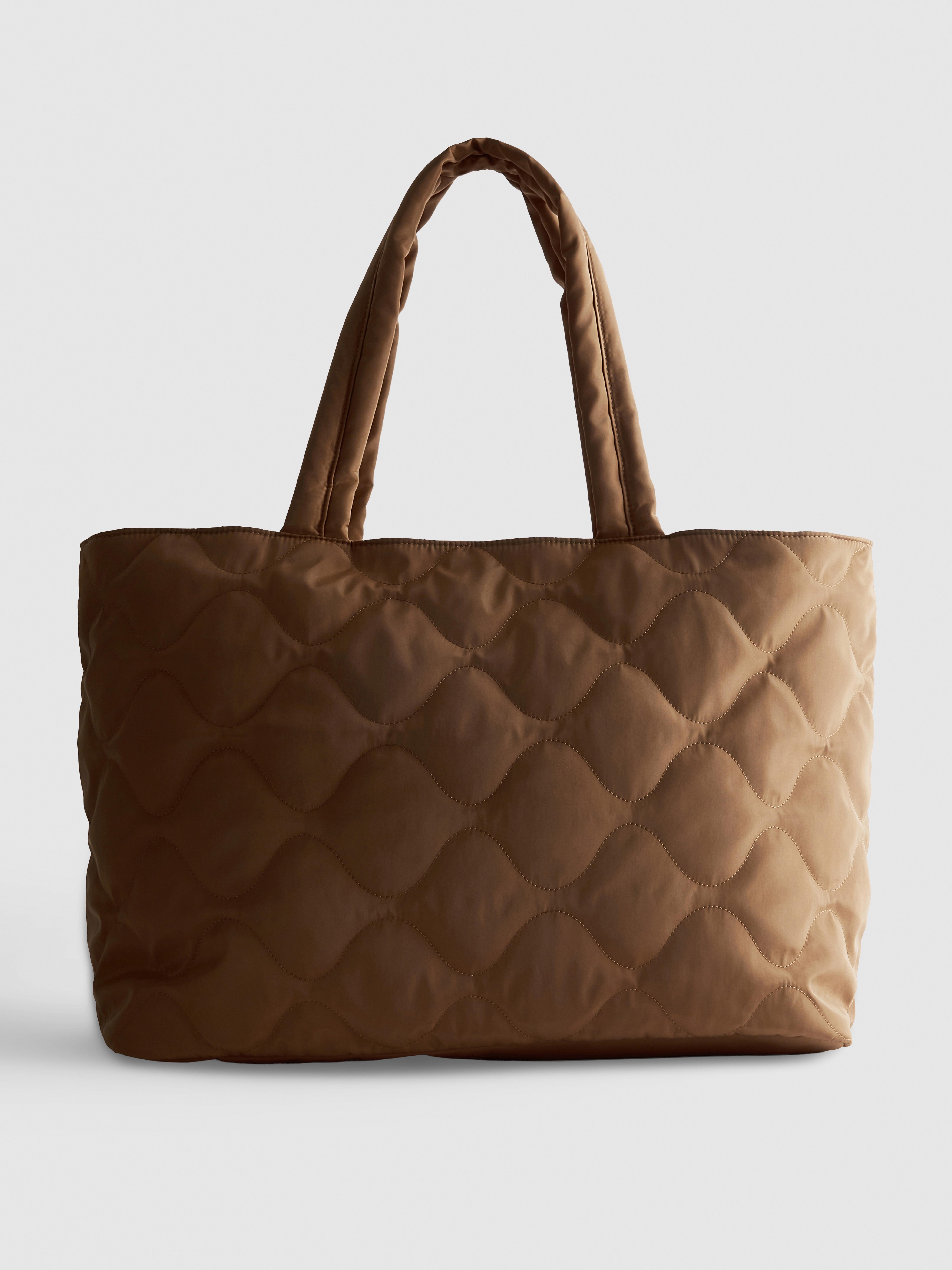 Doorgestikte shopper met rits