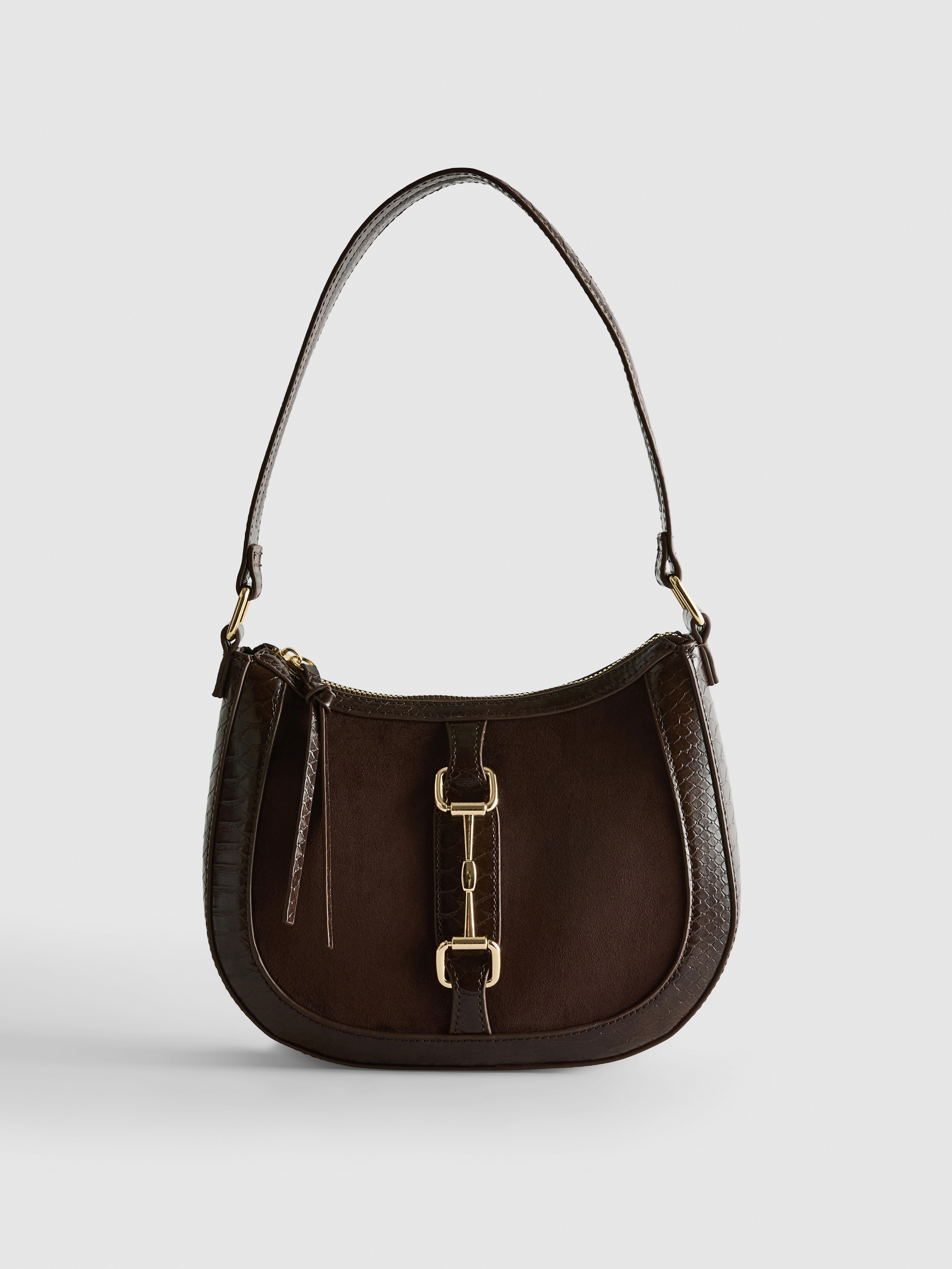 Sac bandoulière en simili cuir à mors