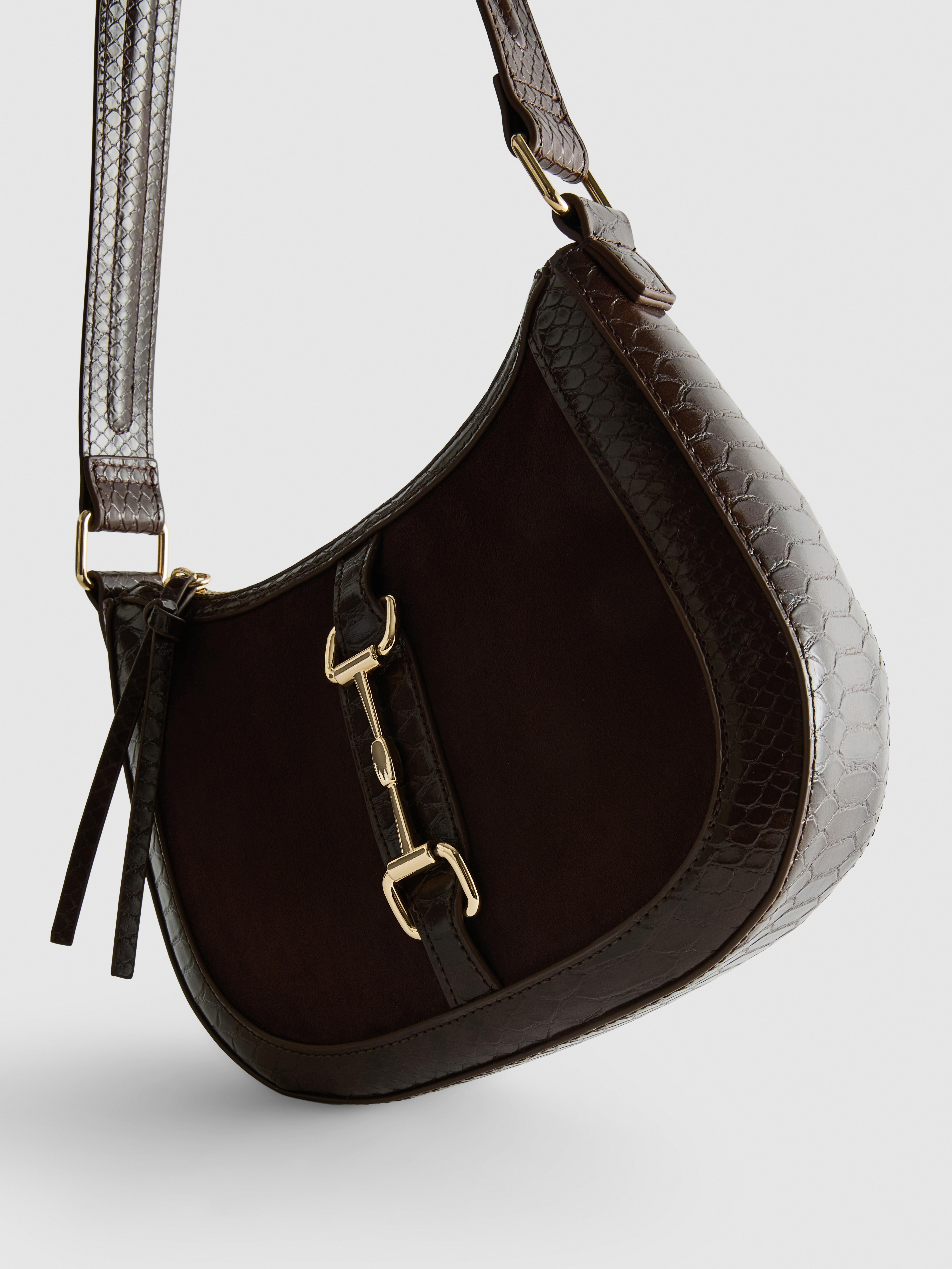 Sac bandoulière en simili cuir à mors