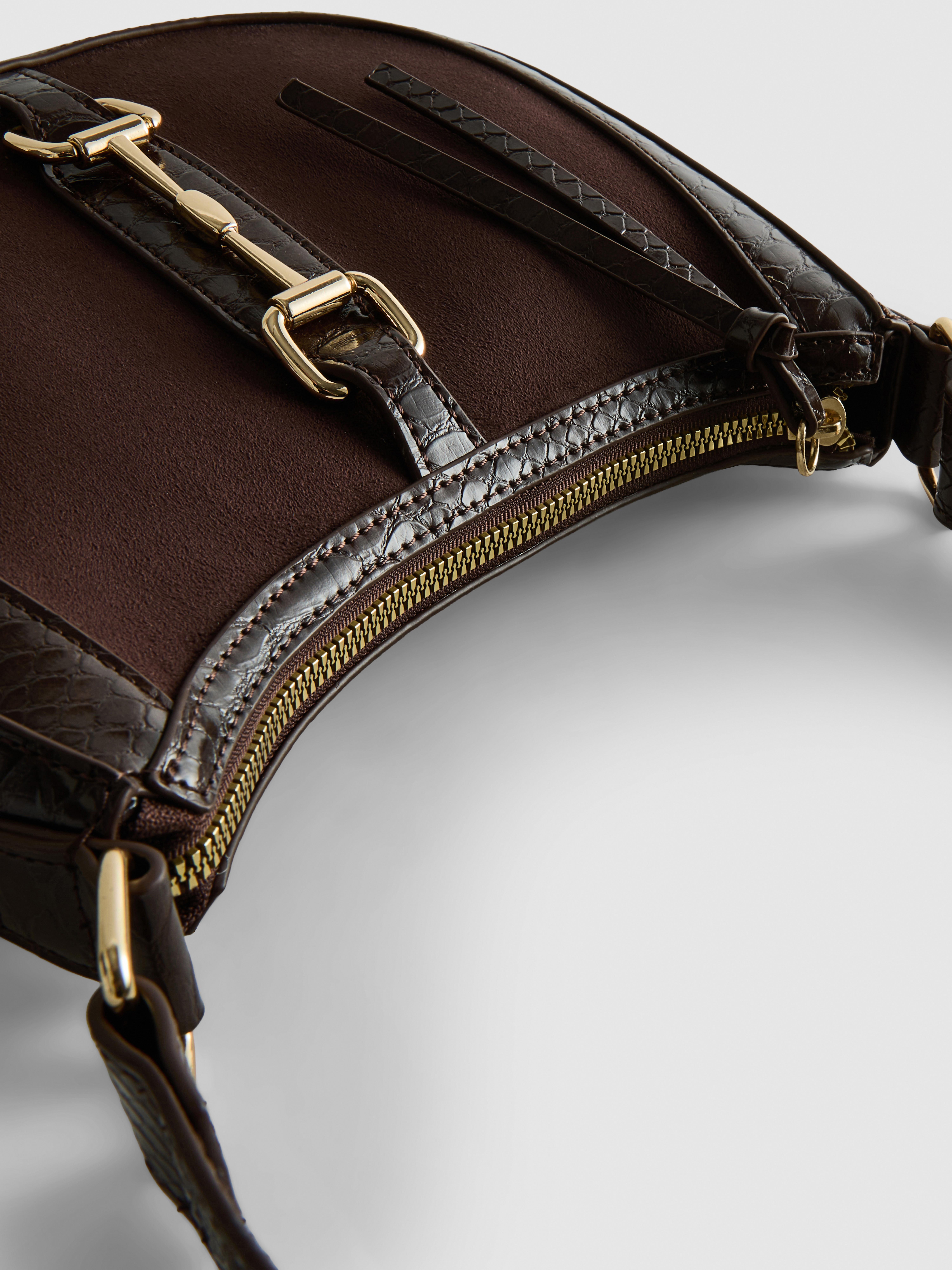 Sac bandoulière en simili cuir à mors