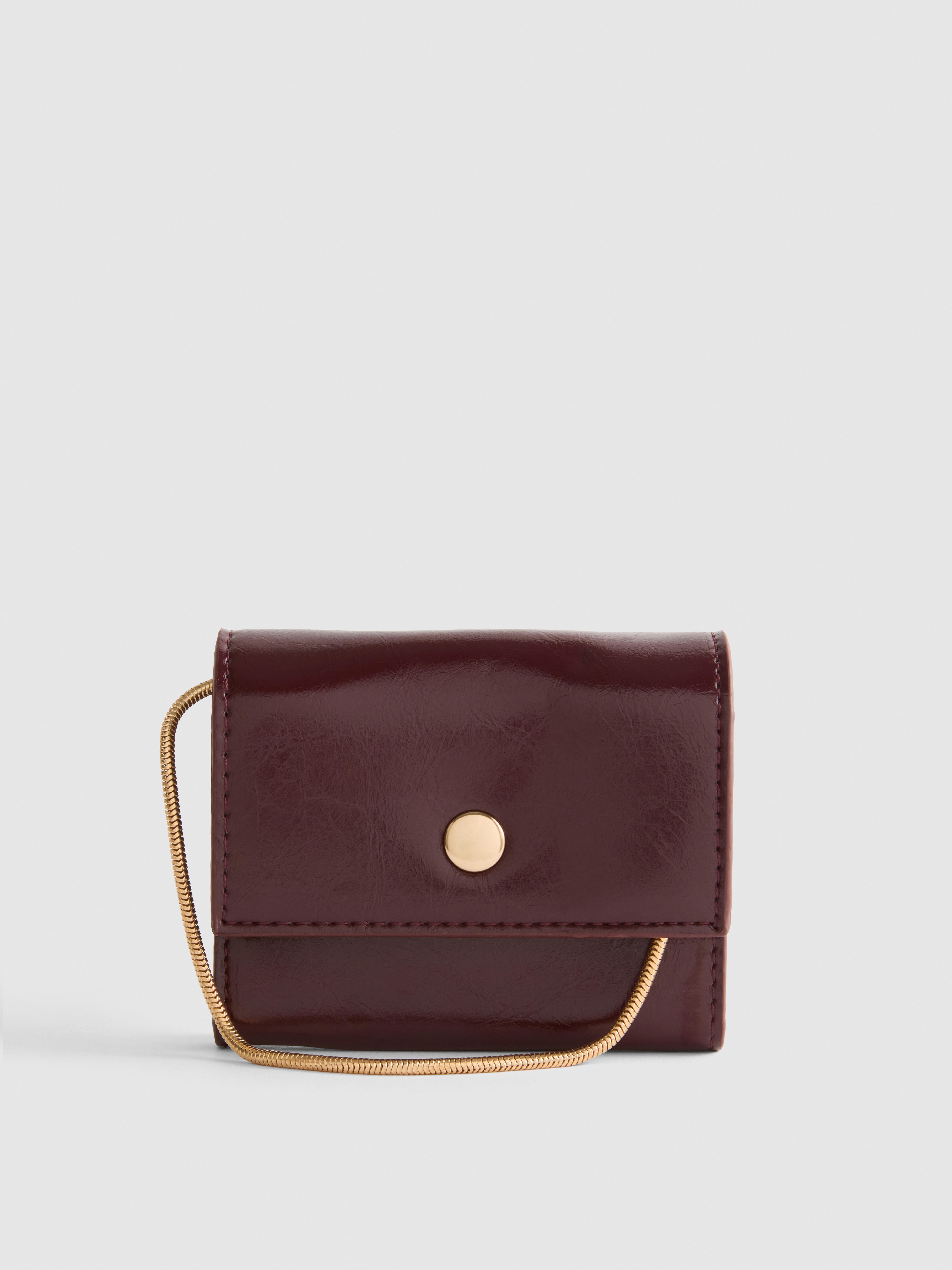 Paula Echevarría Faux Leather Snake Chain Crossbody Purse