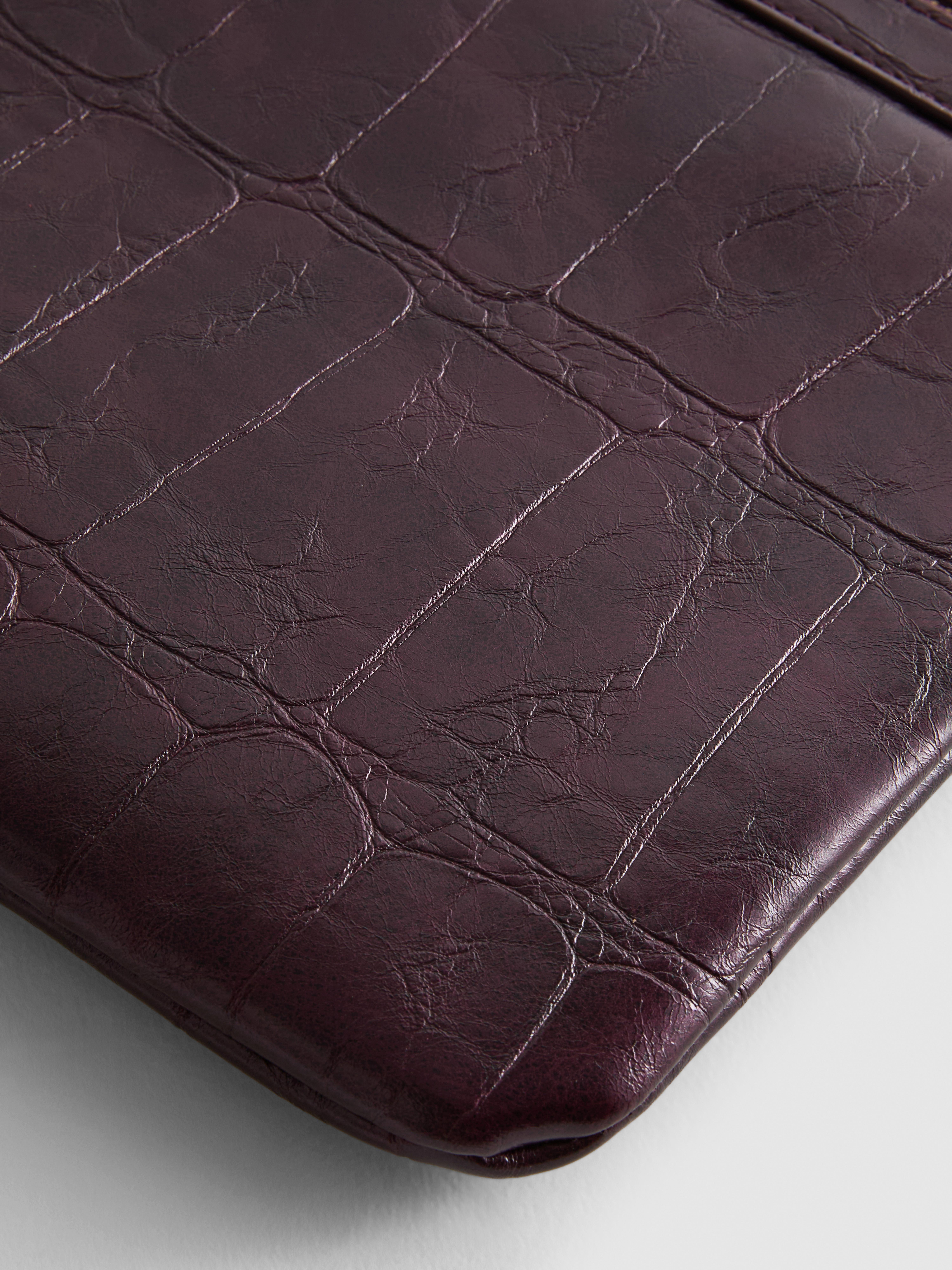 Croc-Effect Wristlet Purse