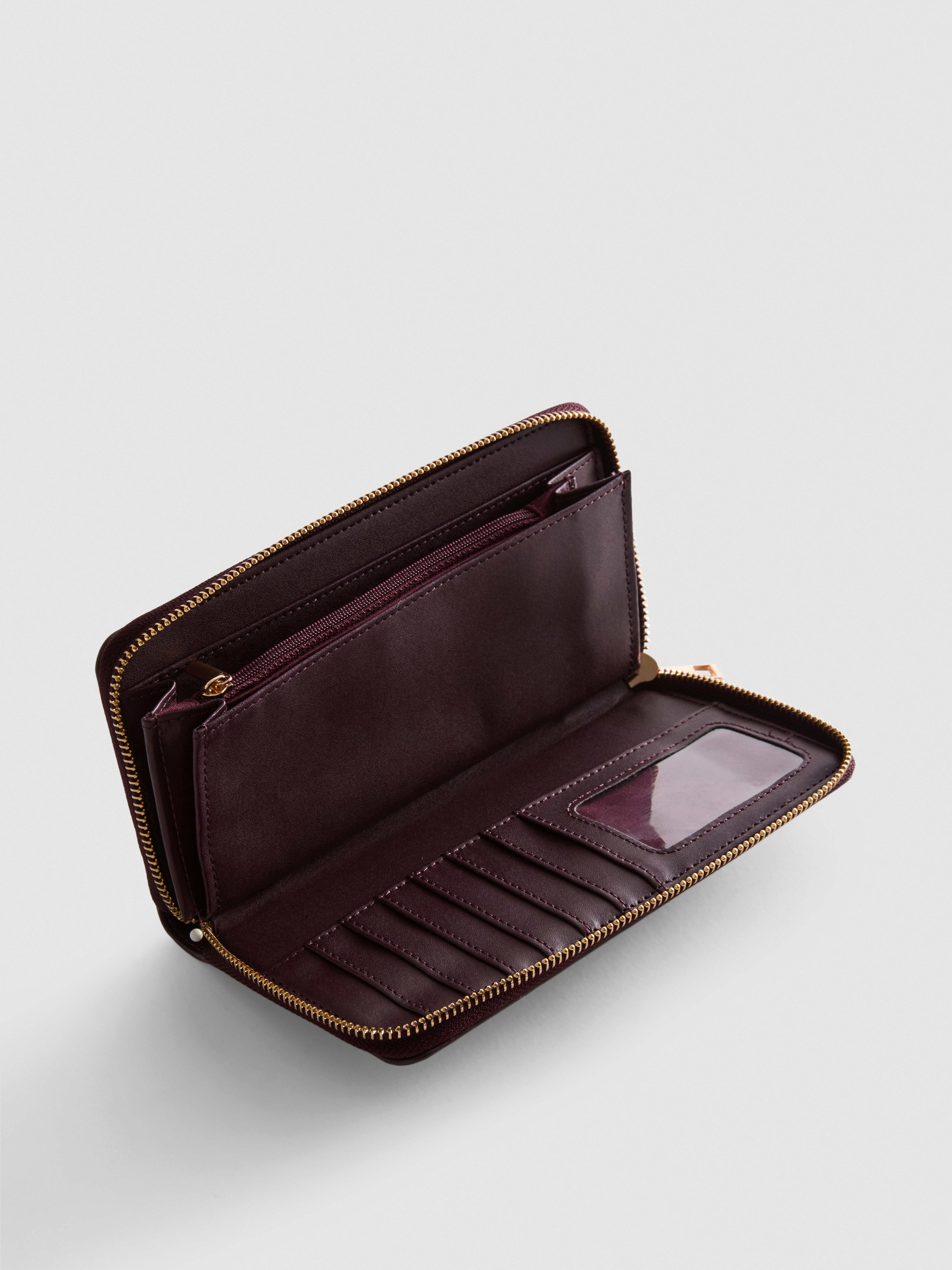 Croc-Effect Zip-Around Purse