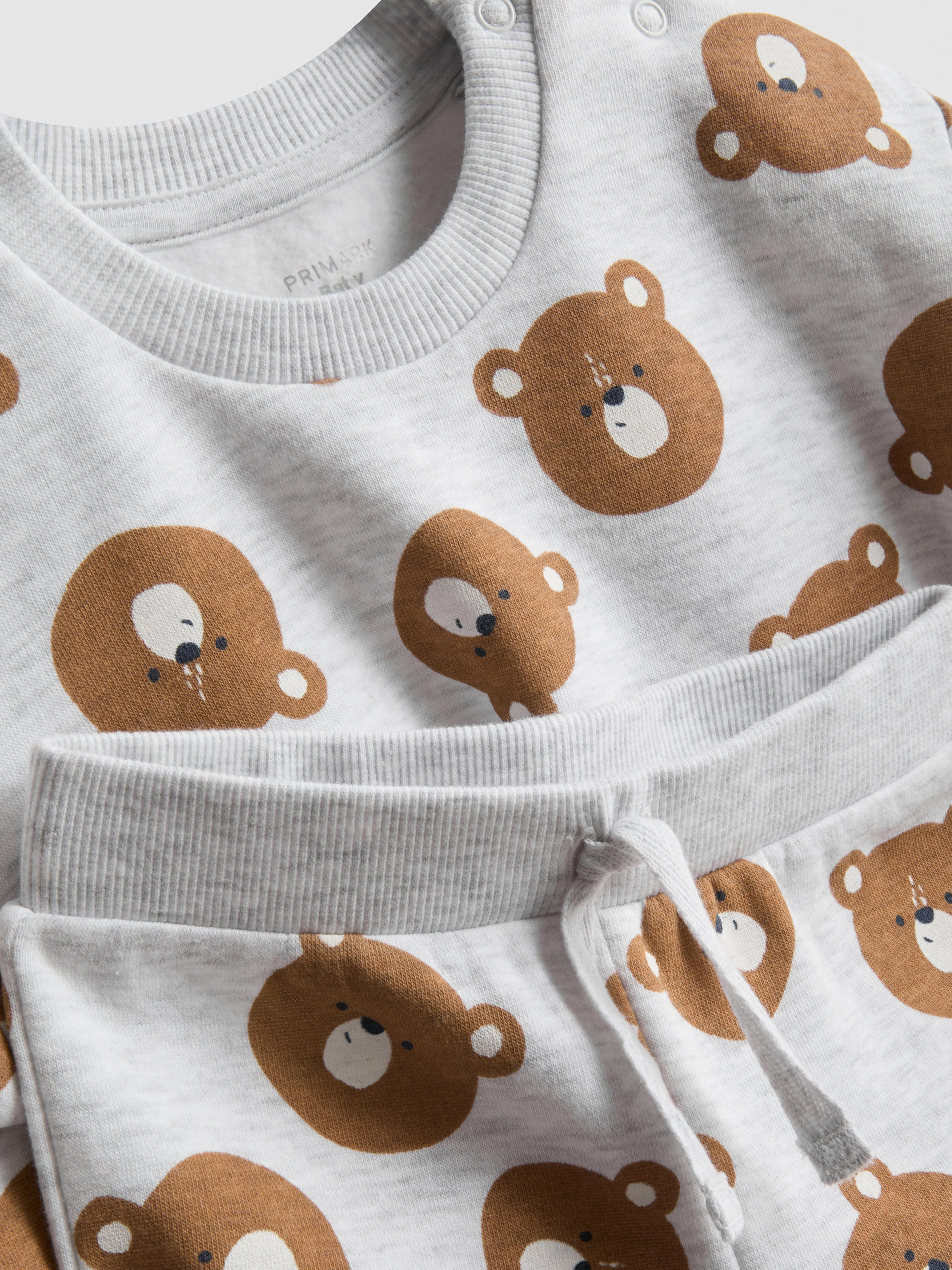 0-18mths | Cotton Rich Bear Graphic Sweatshirt and Joggers Set