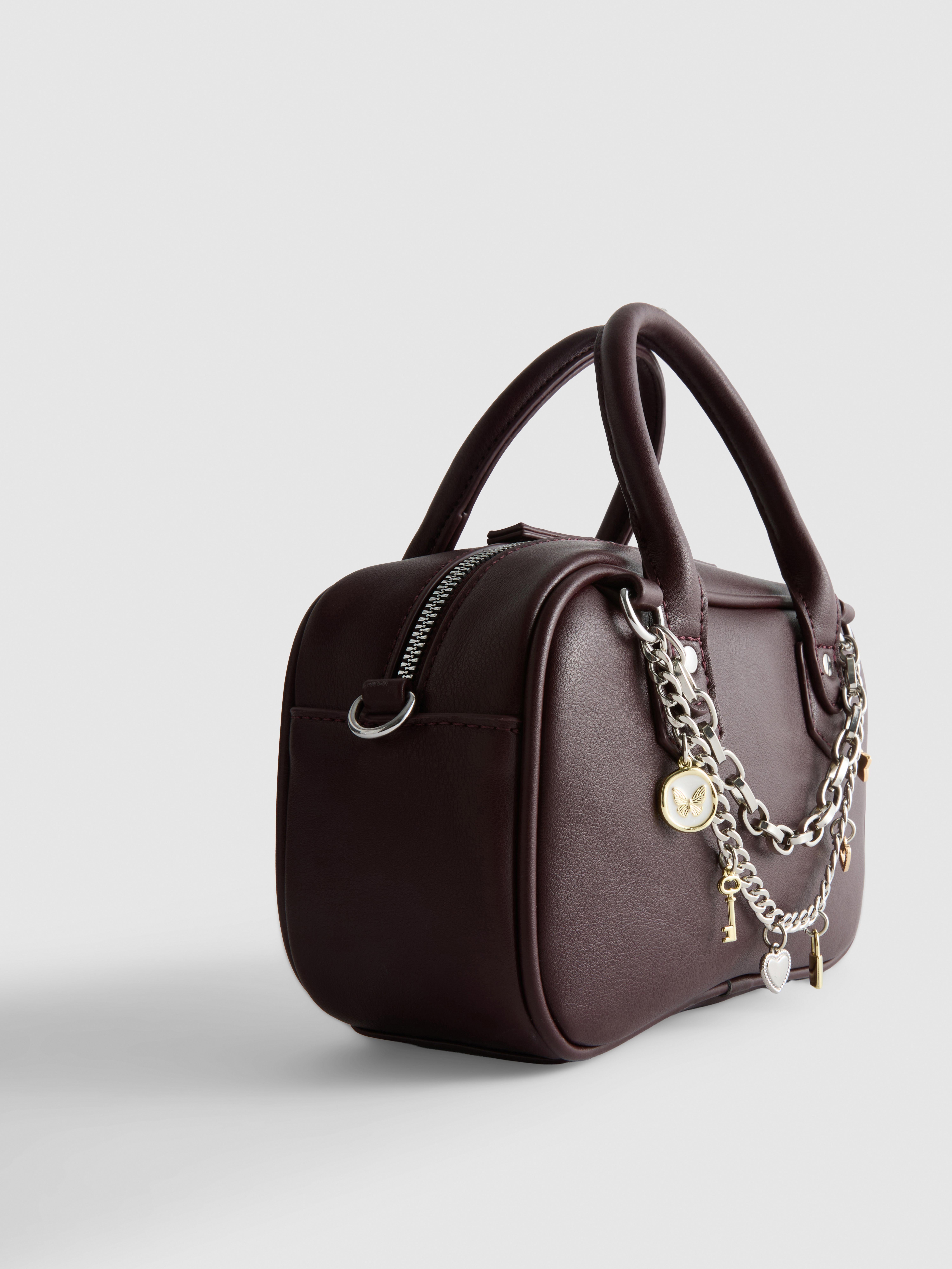 Charm Detail Bowler Bag