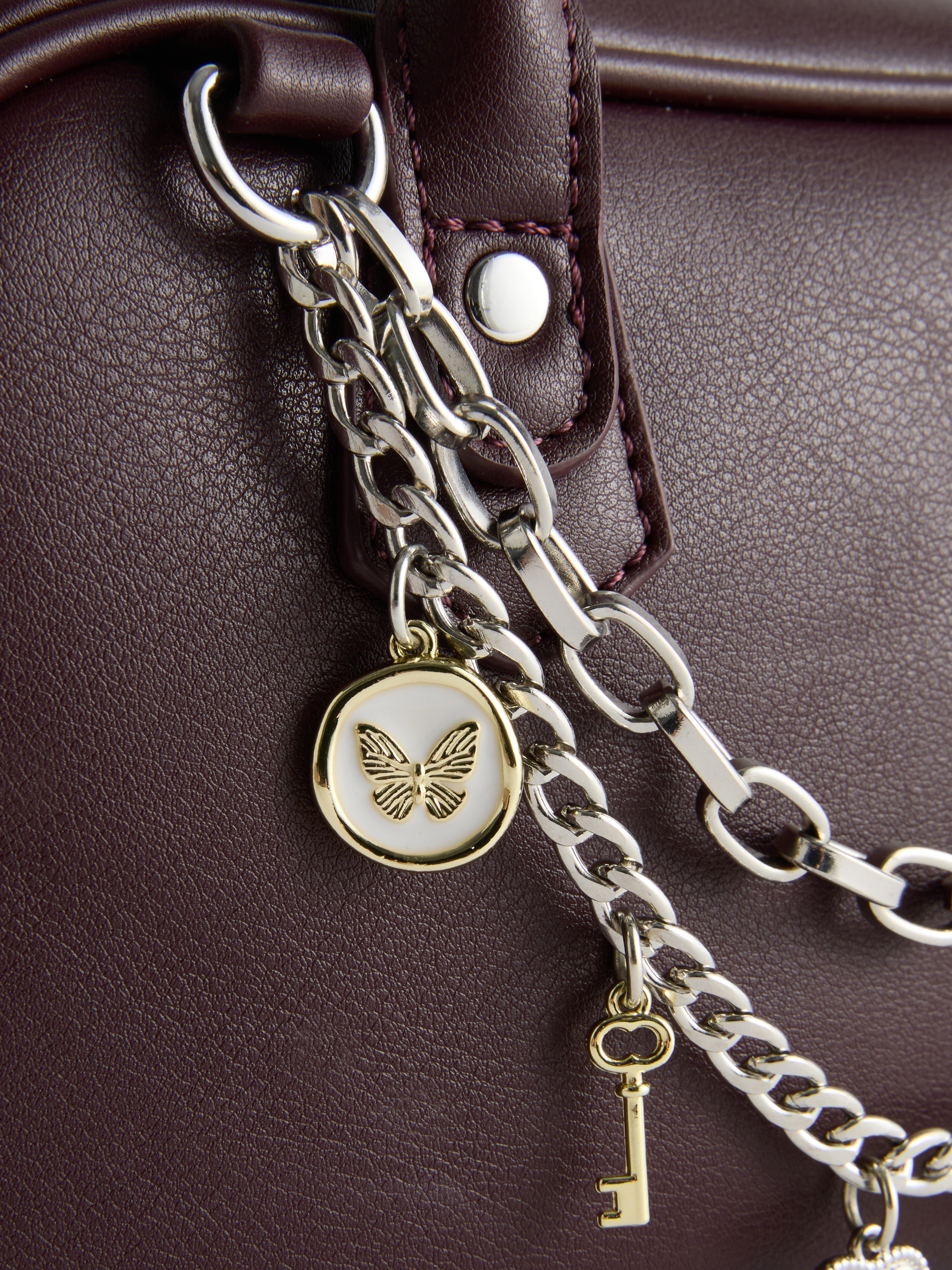 Charm Detail Bowler Bag