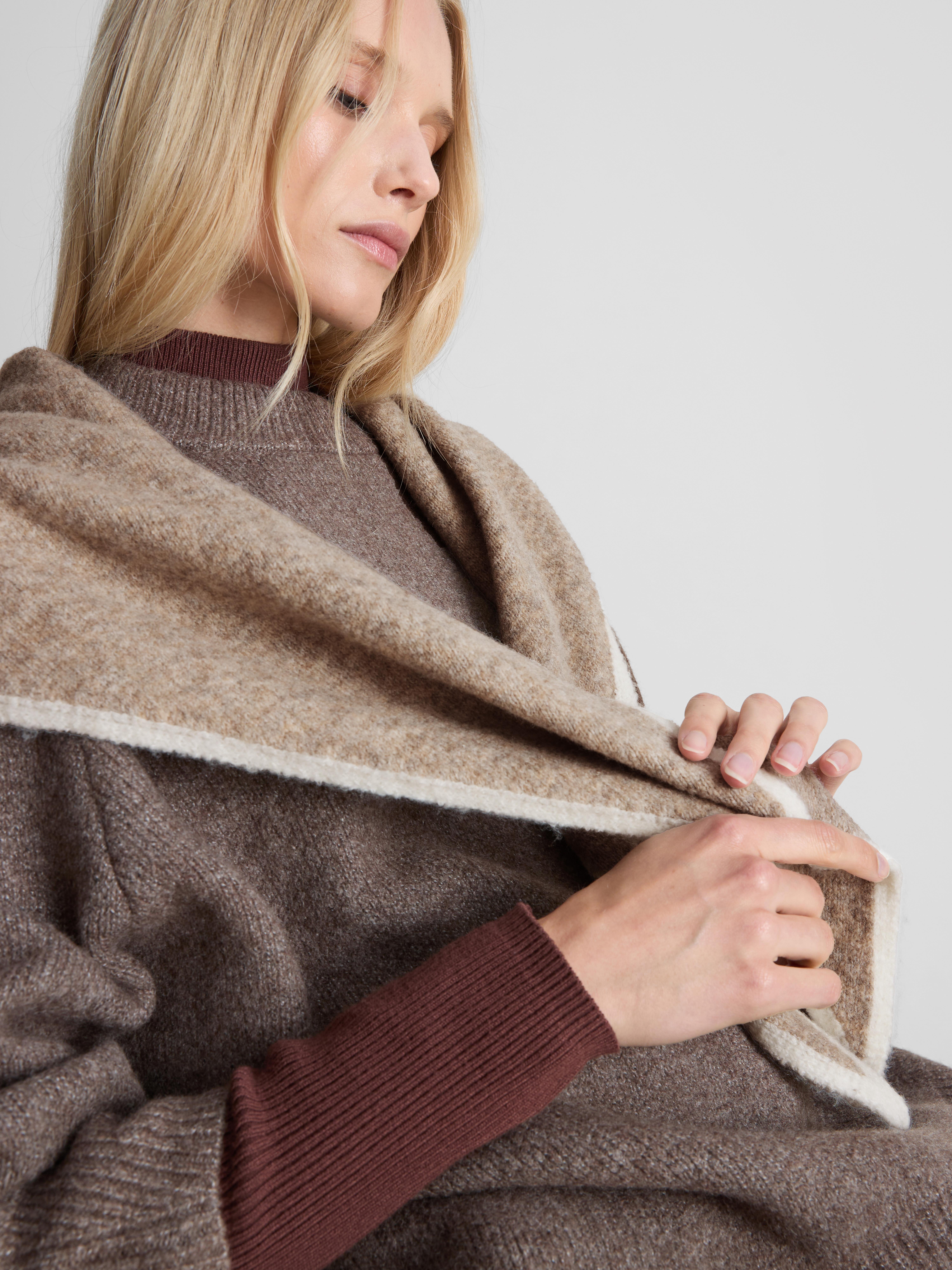 Contrast-Trim Triangle Scarf