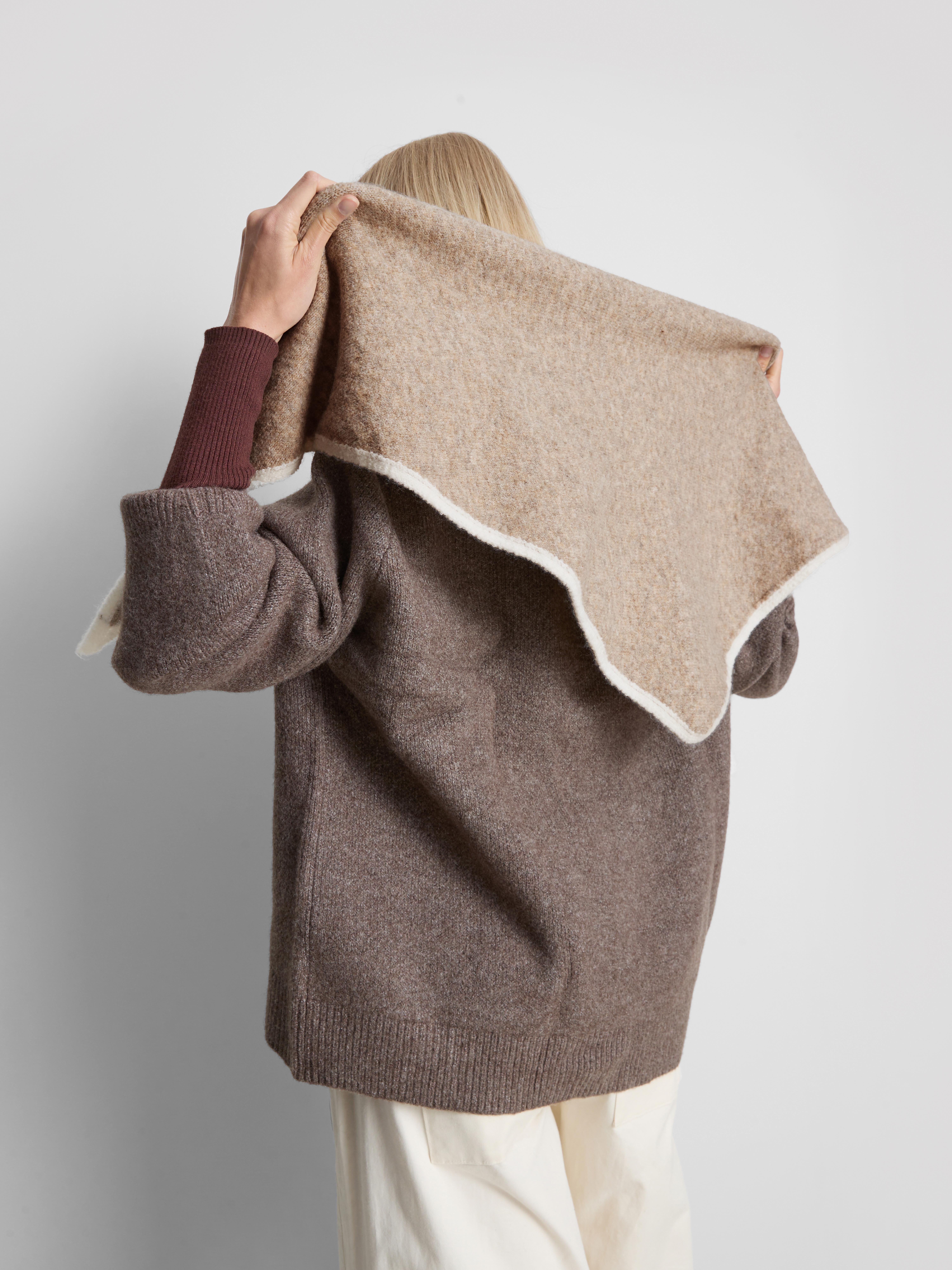 Contrast-Trim Triangle Scarf