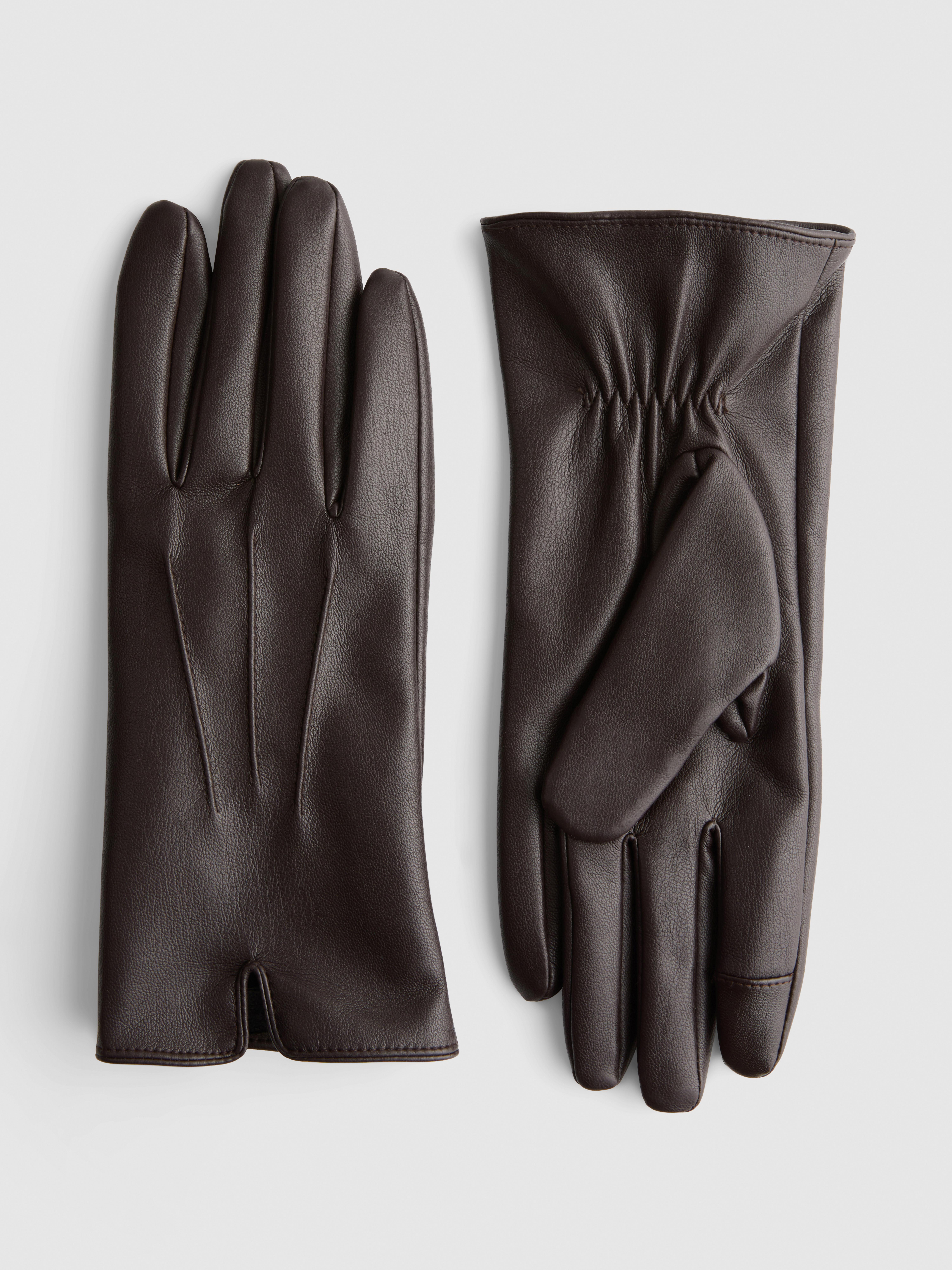 Faux Leather Gloves