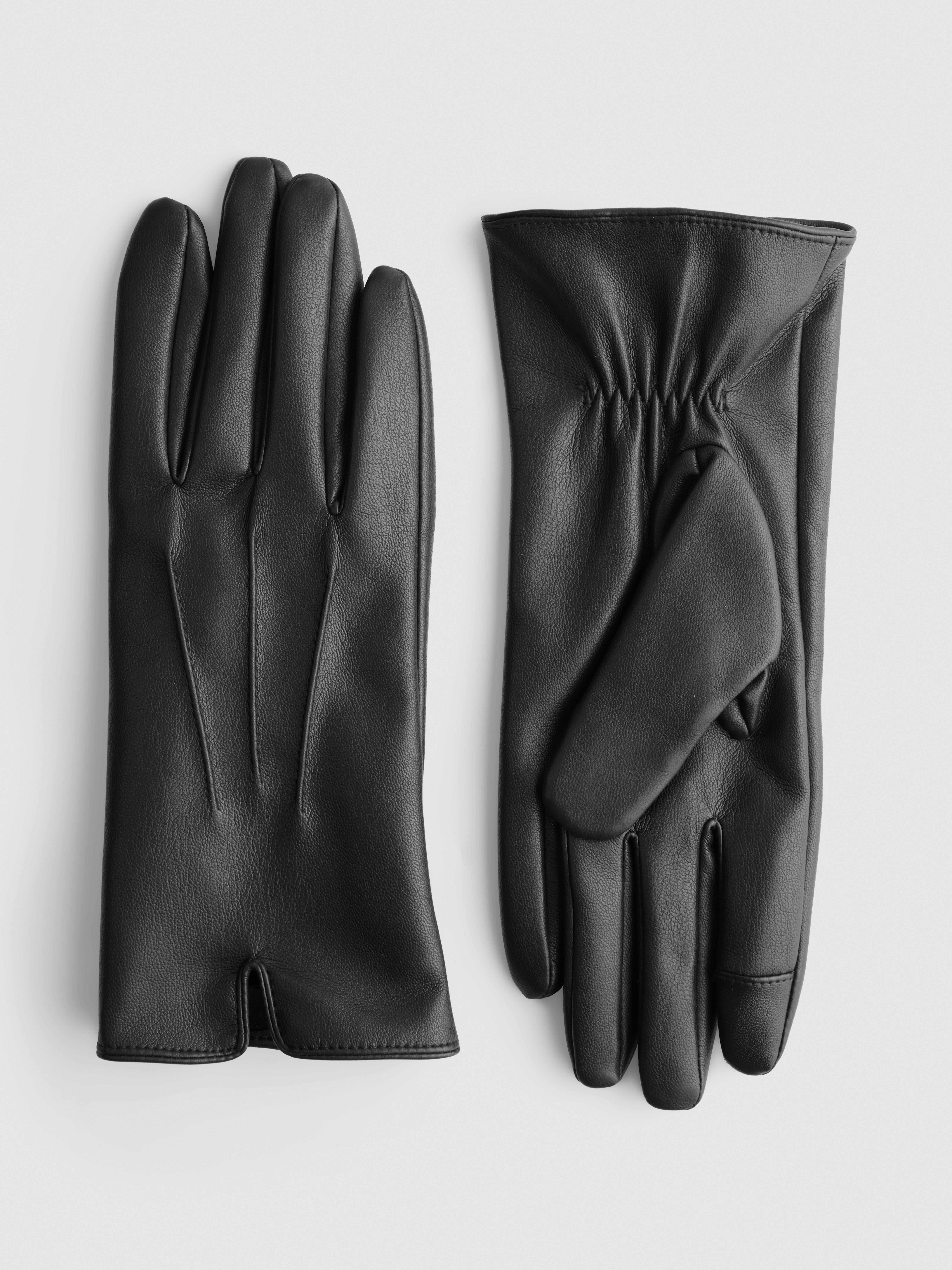 Faux Leather Gloves Black