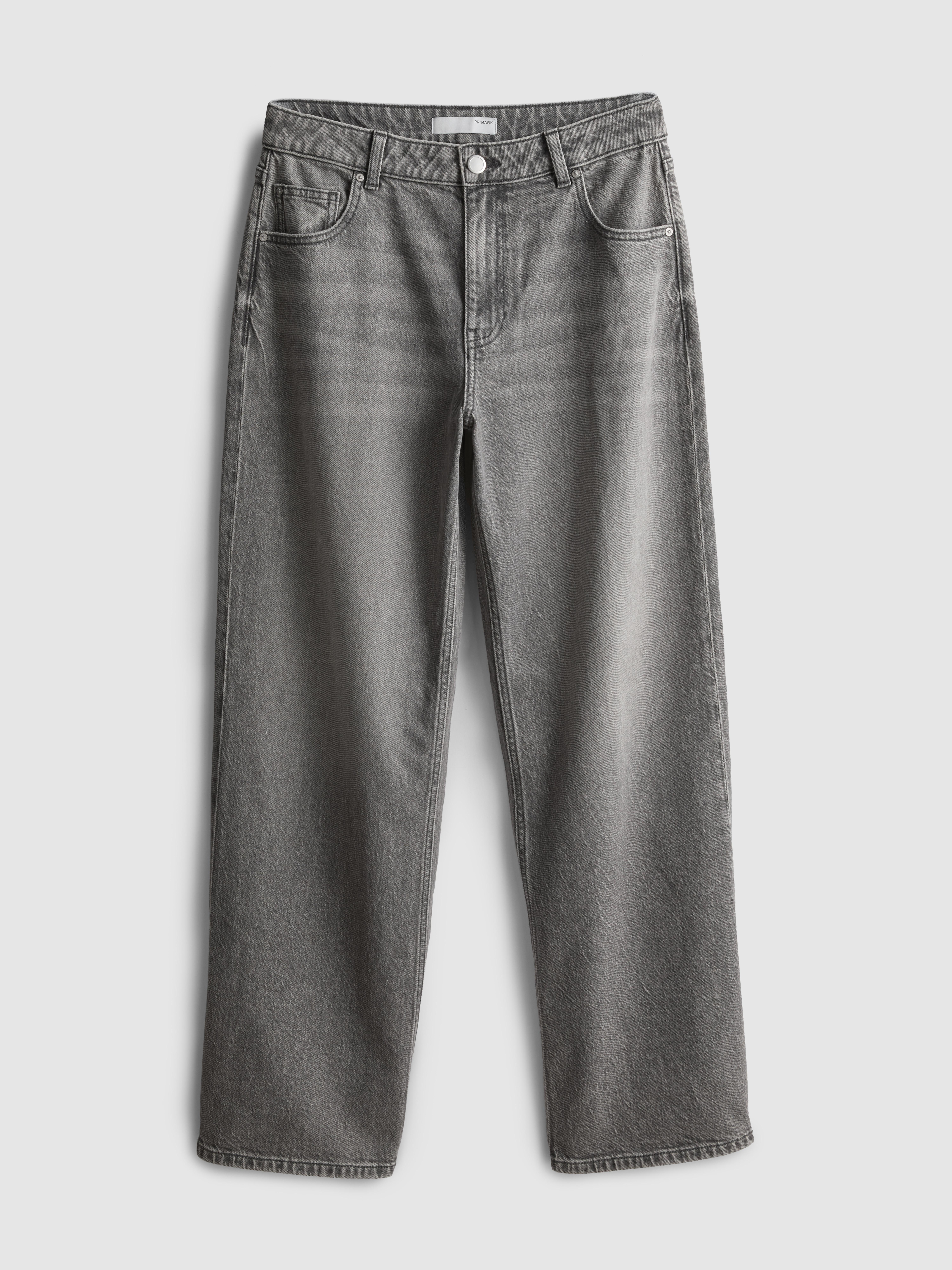 Cotton-Rich Mid Rise Wide Leg Jeans
