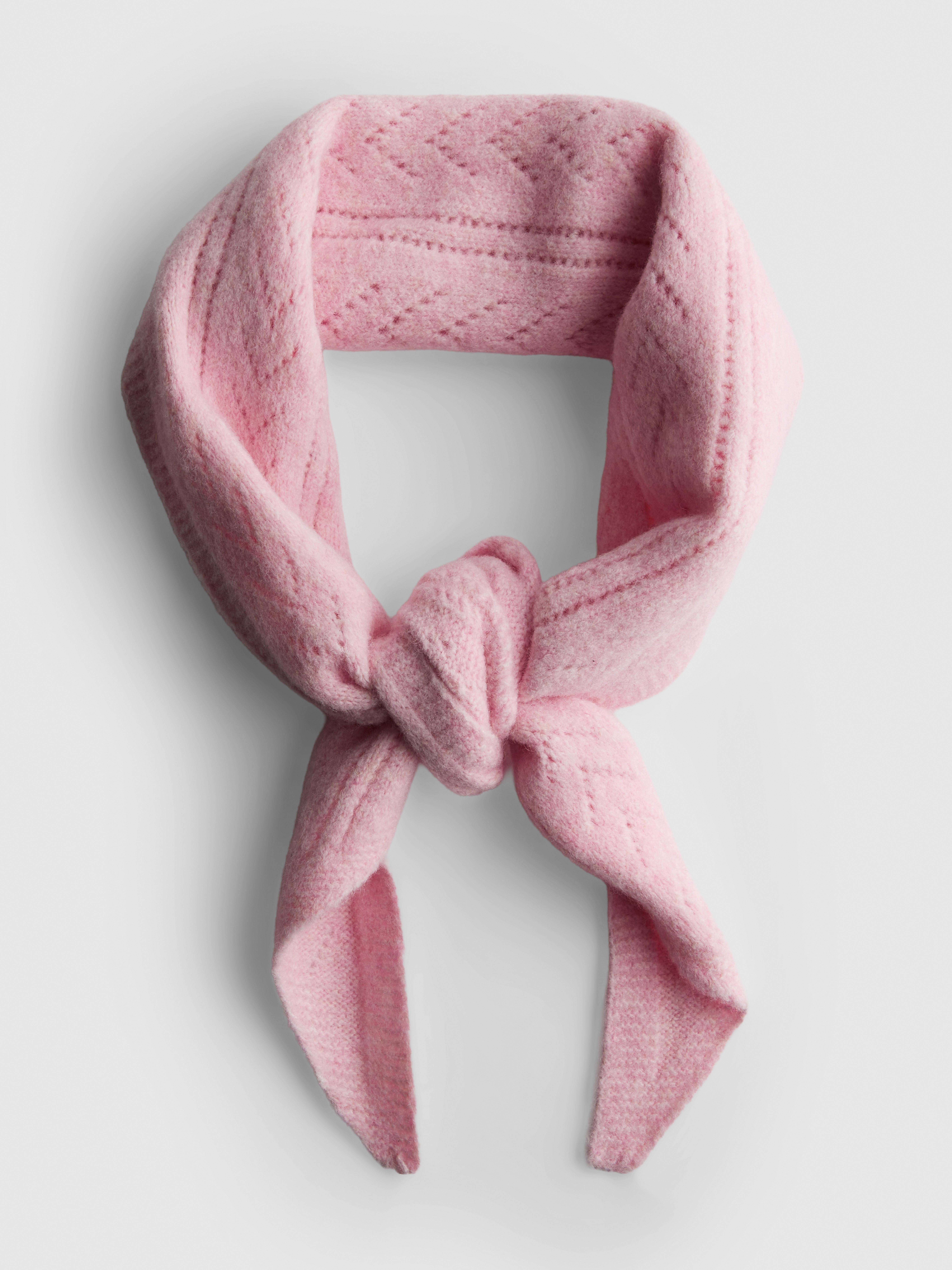 Pointelle Knit Triangle Scarf