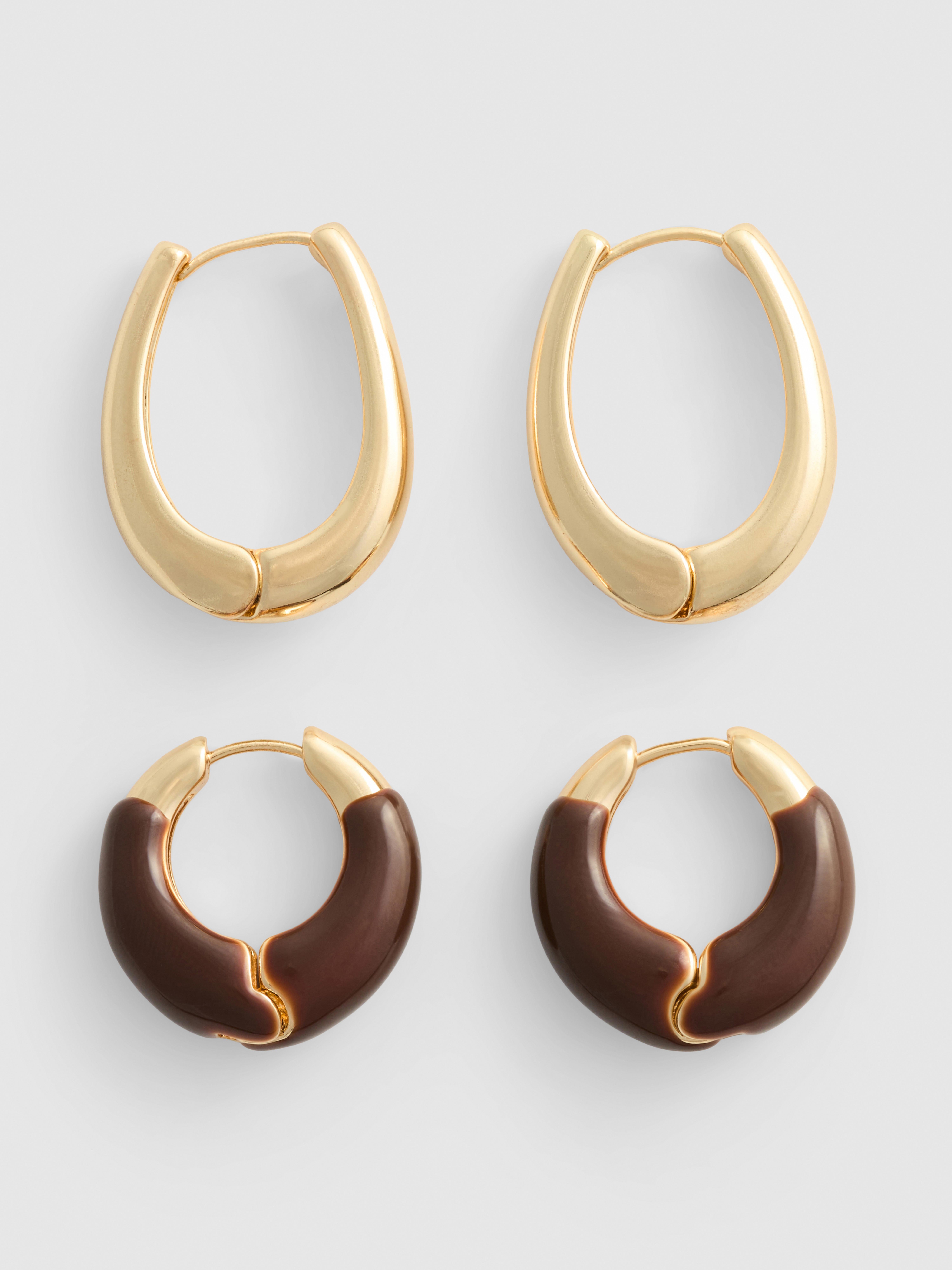 By Coleen 2pk Chunky Hoop Earrings