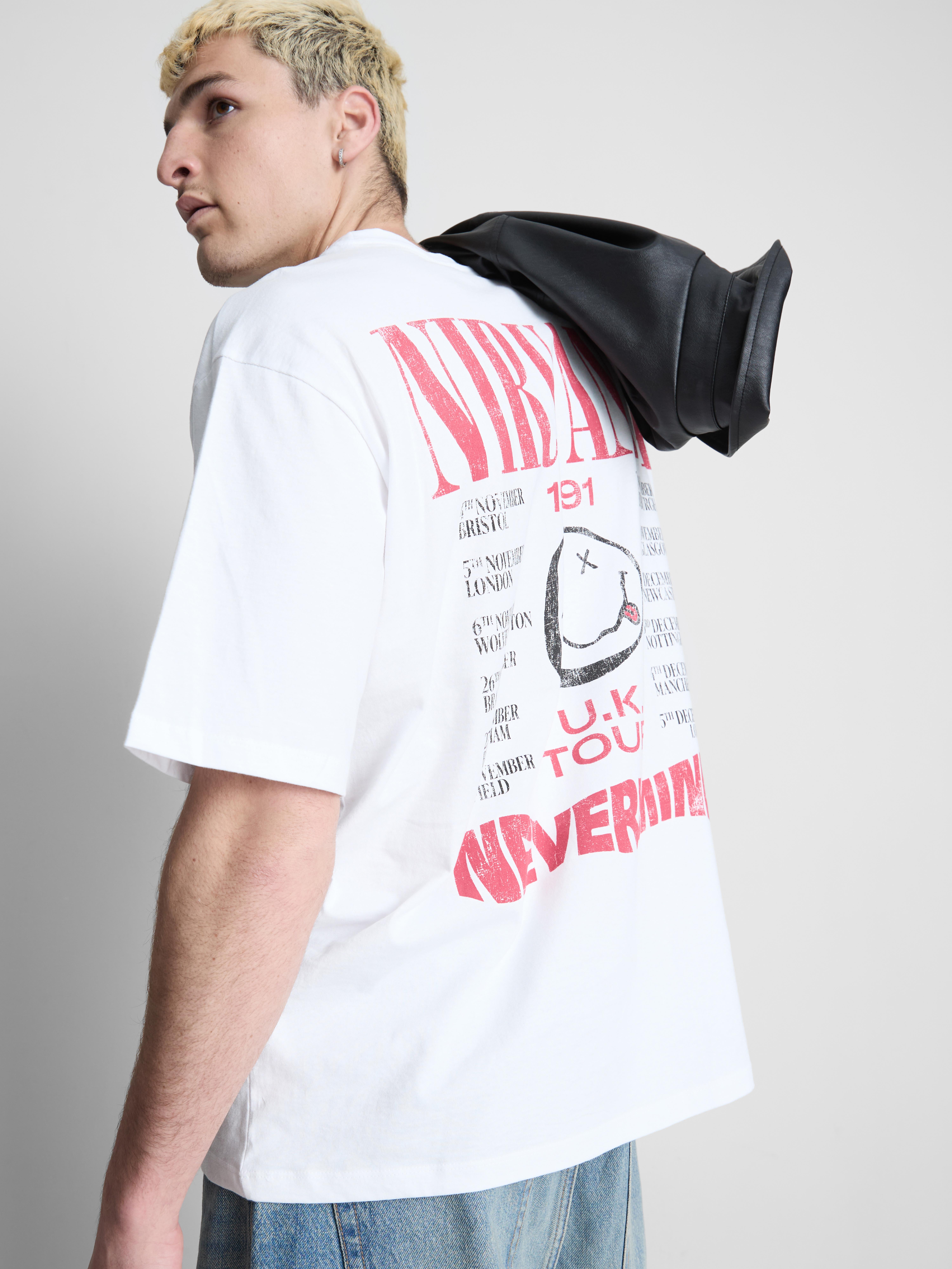 T-shirt met print Nirvana
