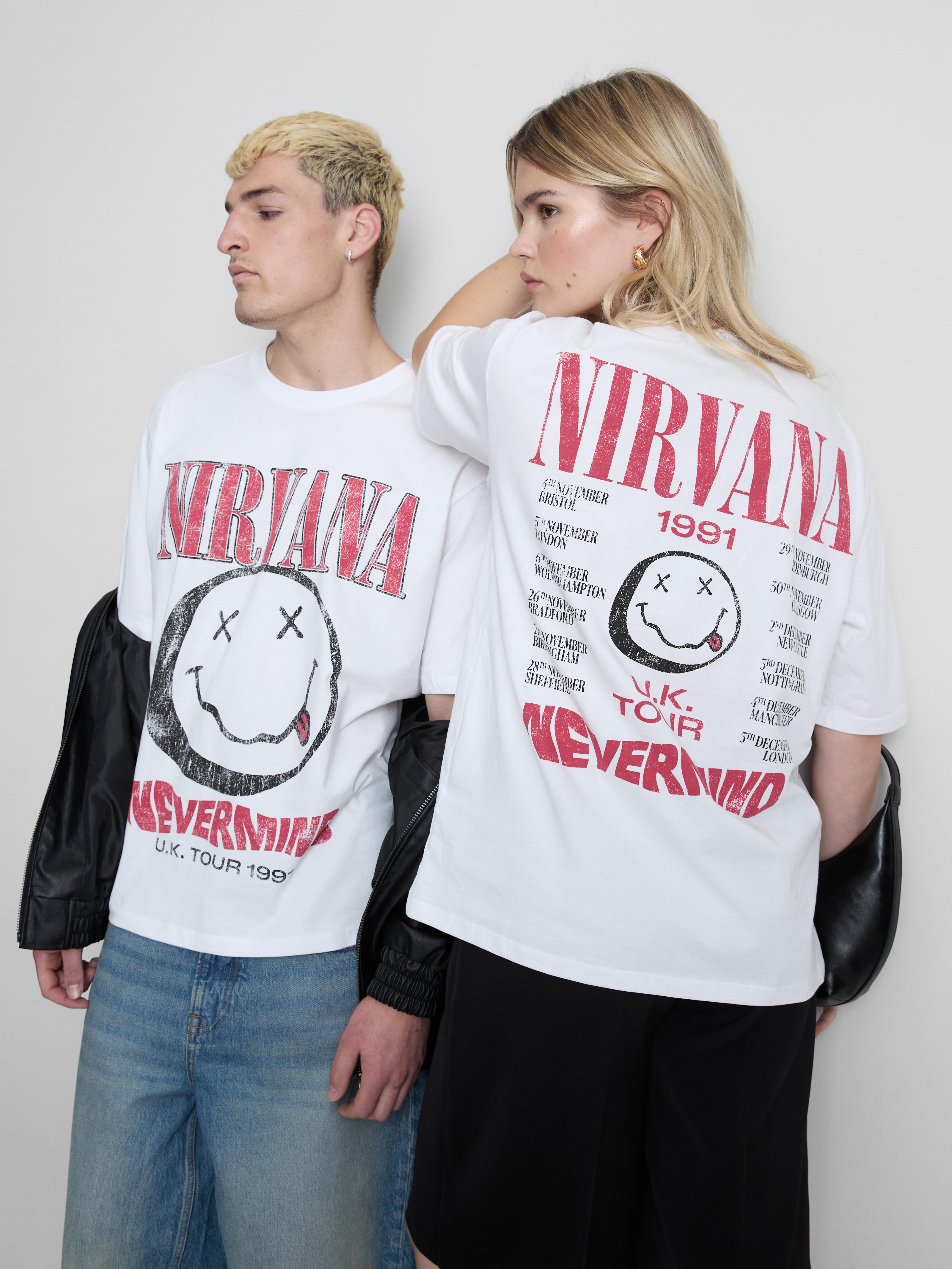T-shirt met print Nirvana