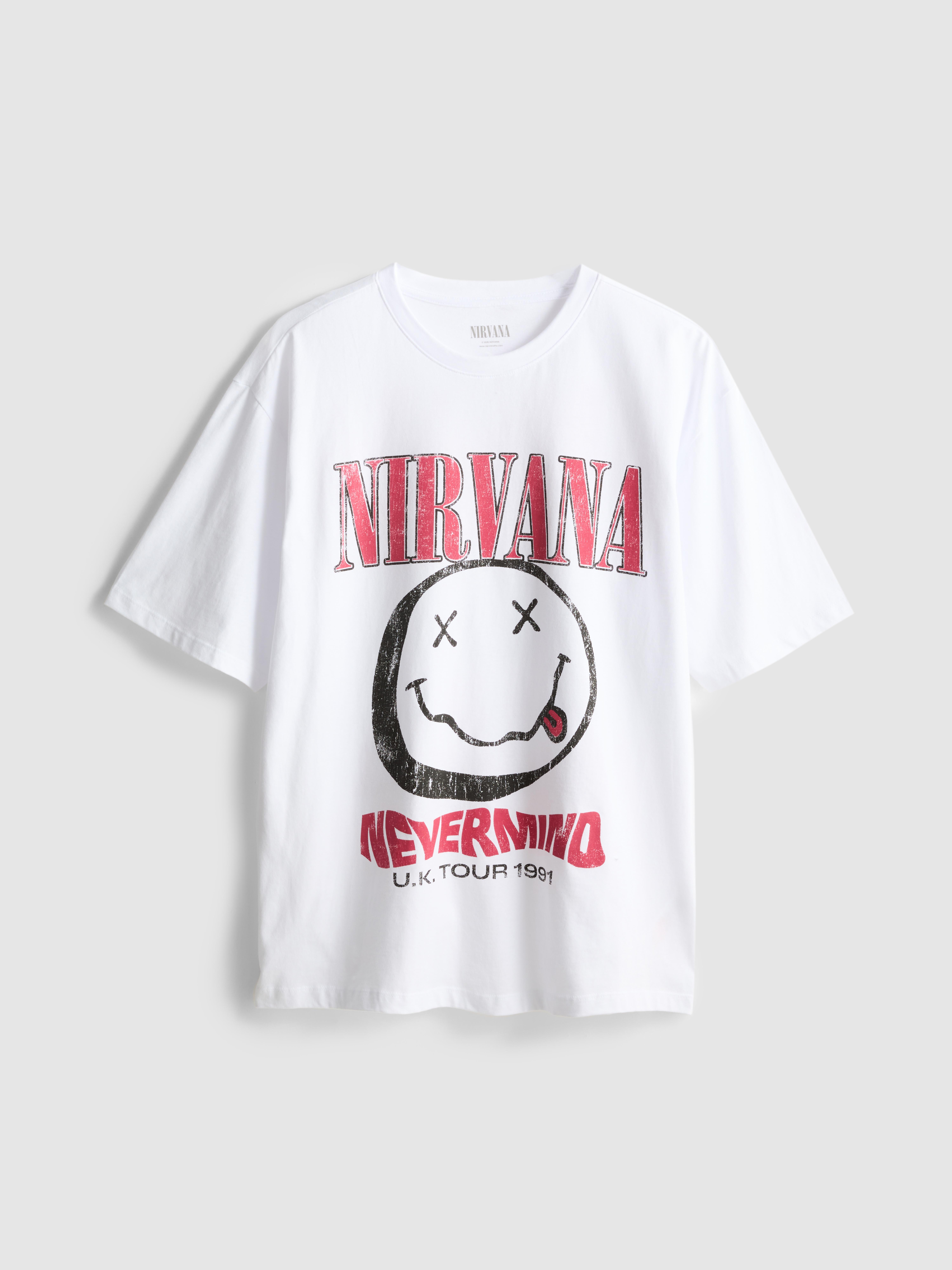 T-shirt met print Nirvana