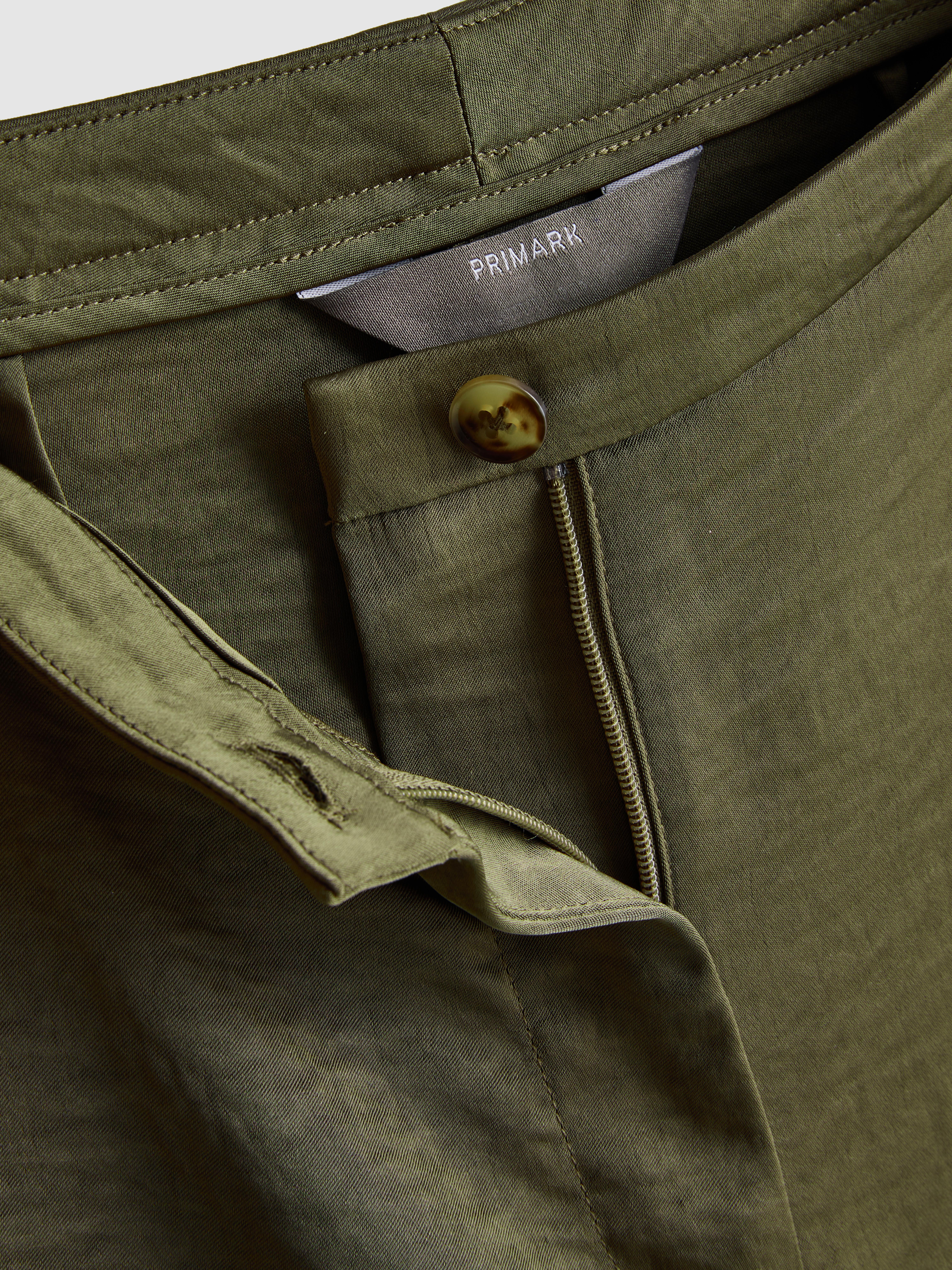 Satin Pipe Detail Wide Leg Trousers