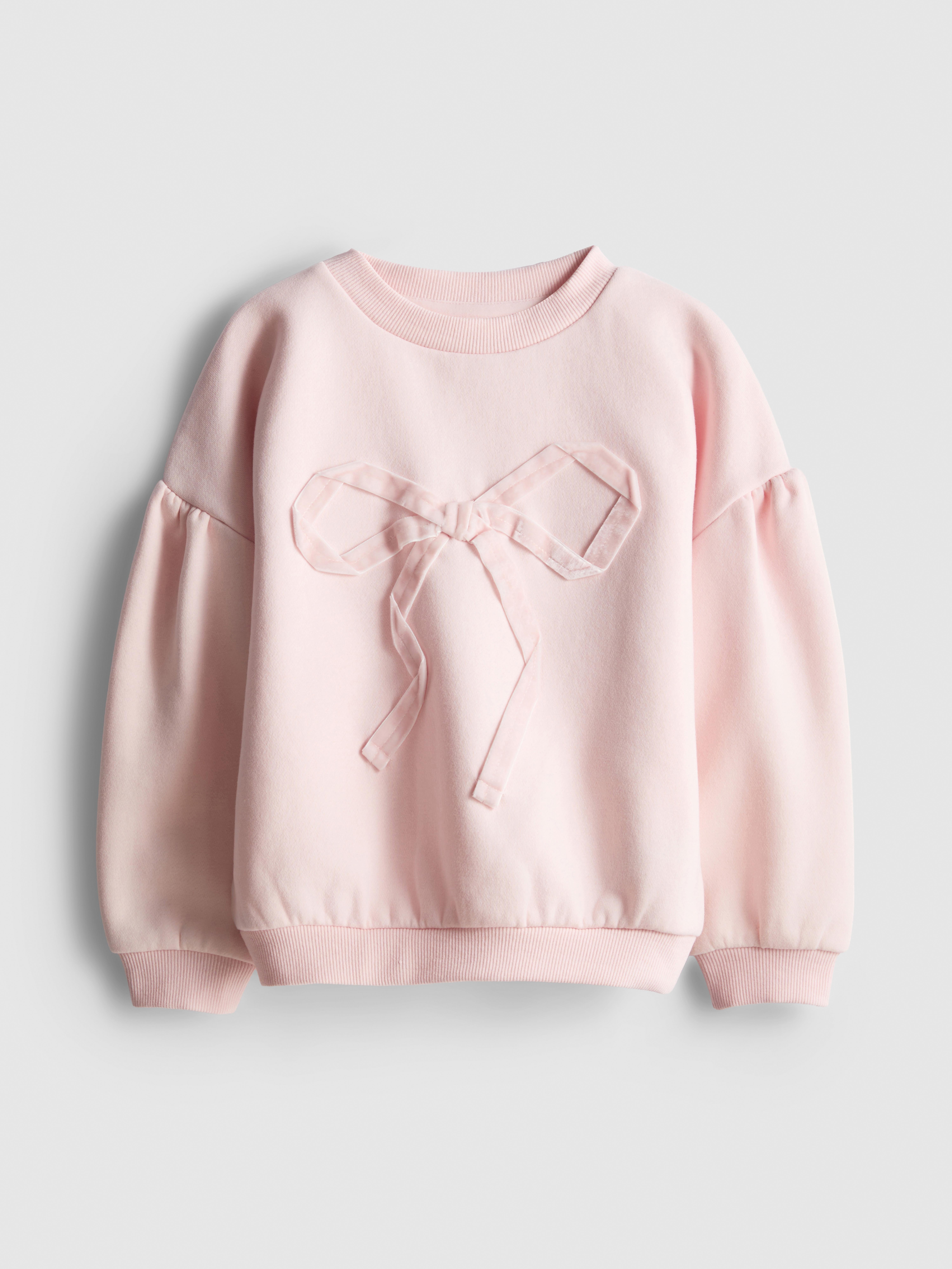 1-9yrs | Cotton Rich Velvet Bow Sweatshirt