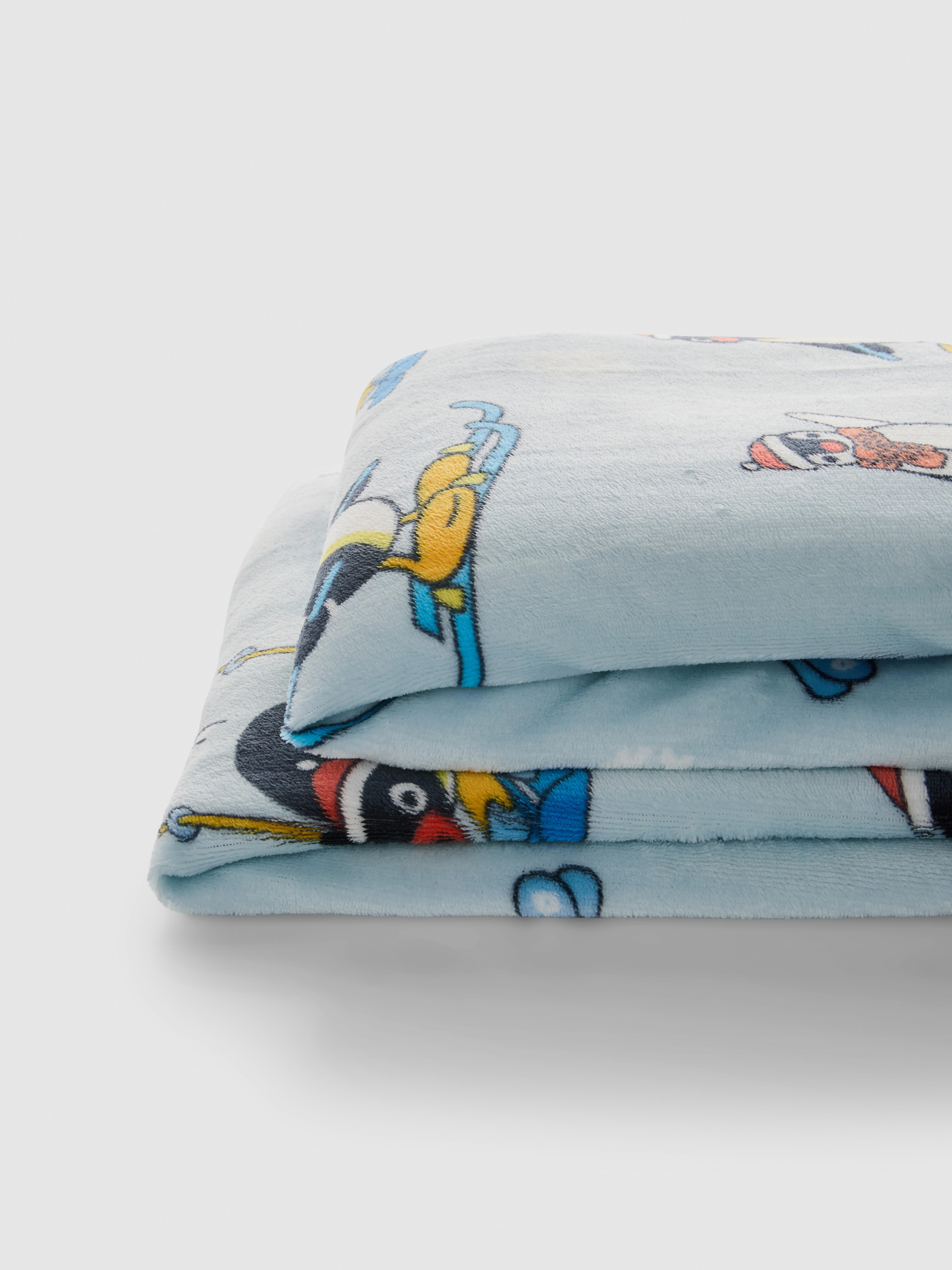 Blue Pingu Family Christmas Fleece Throw | Primark