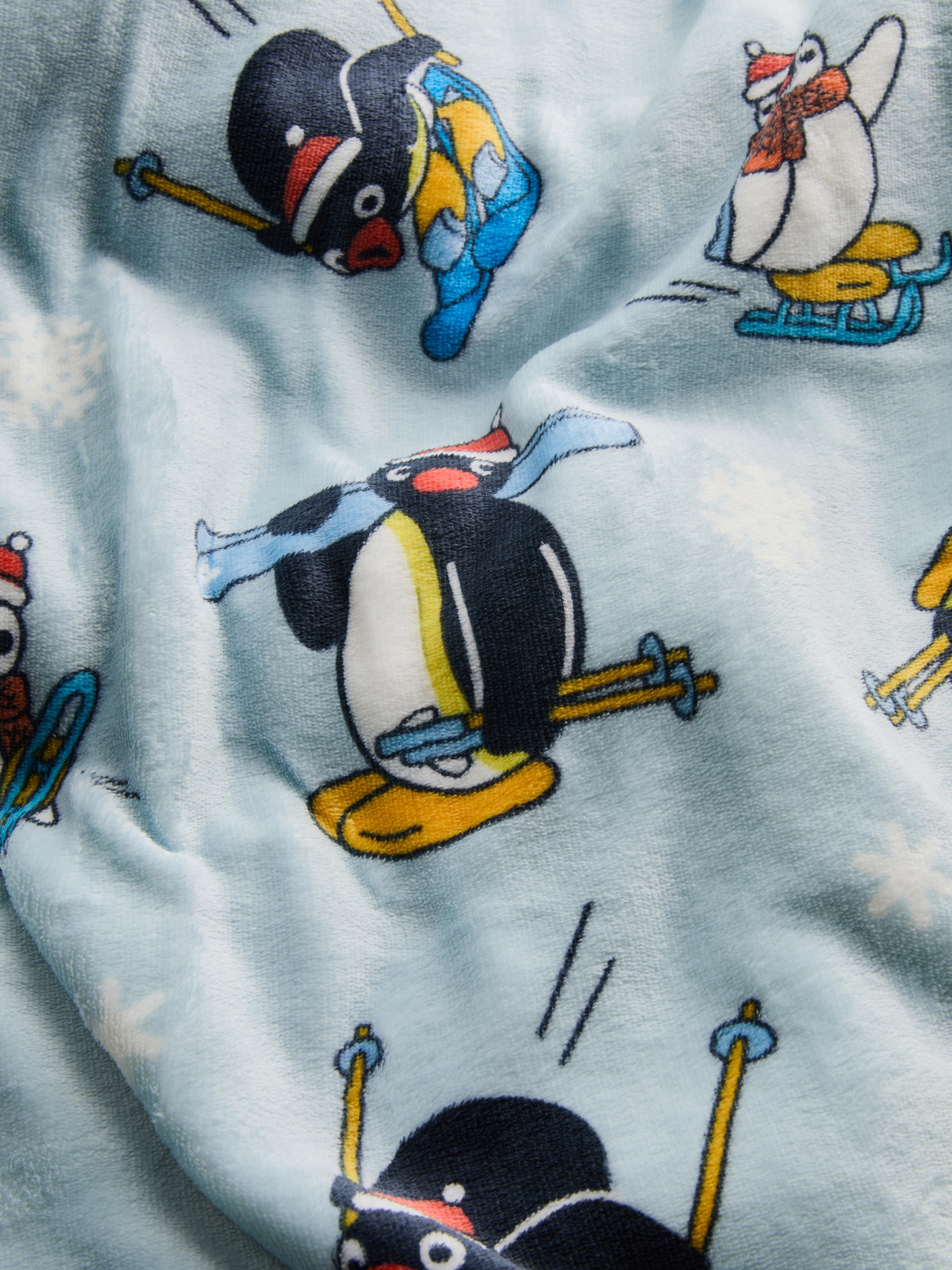 Blue Pingu Family Christmas Fleece Throw | Primark