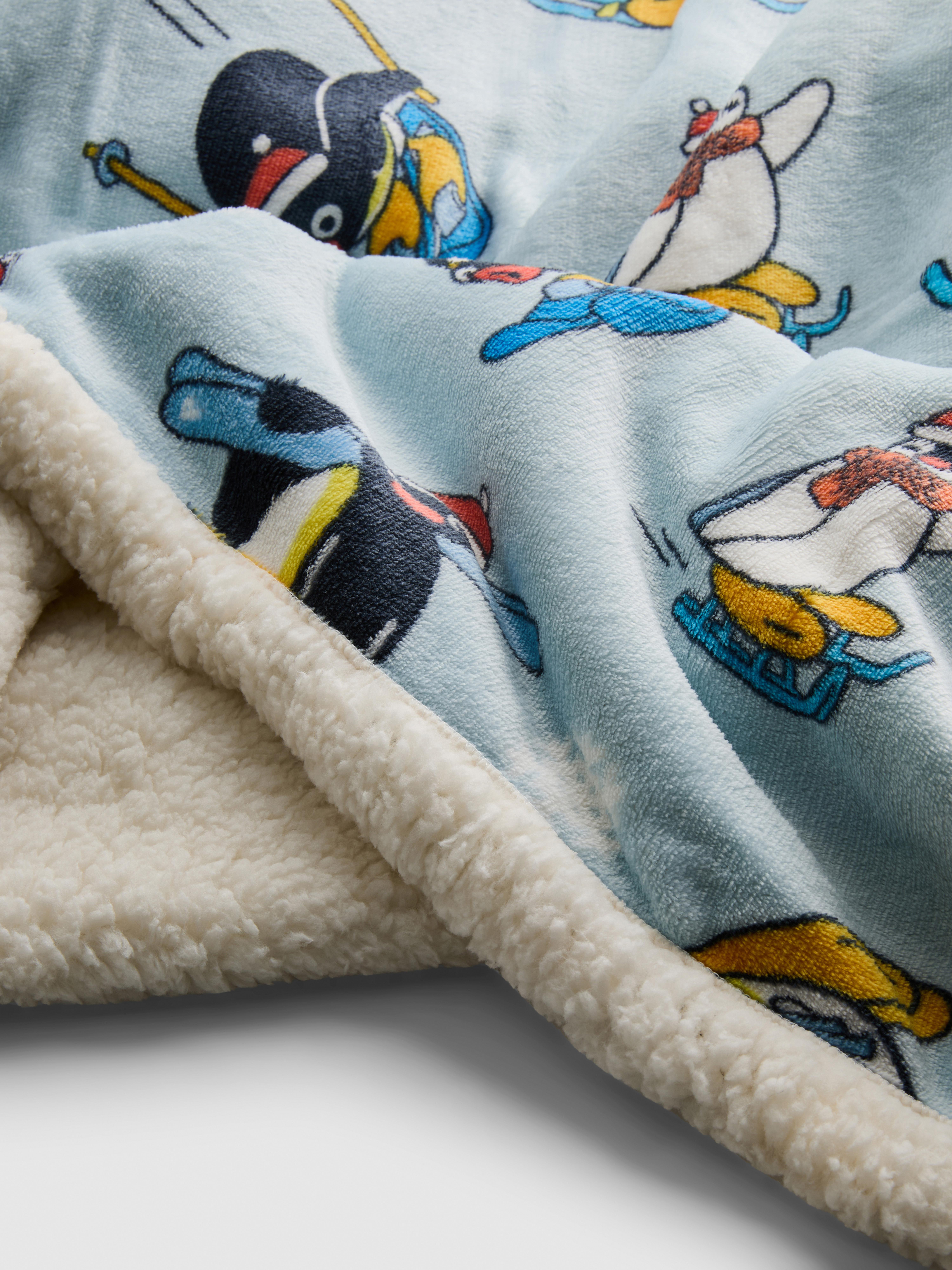Blue Pingu Family Christmas Fleece Throw | Primark