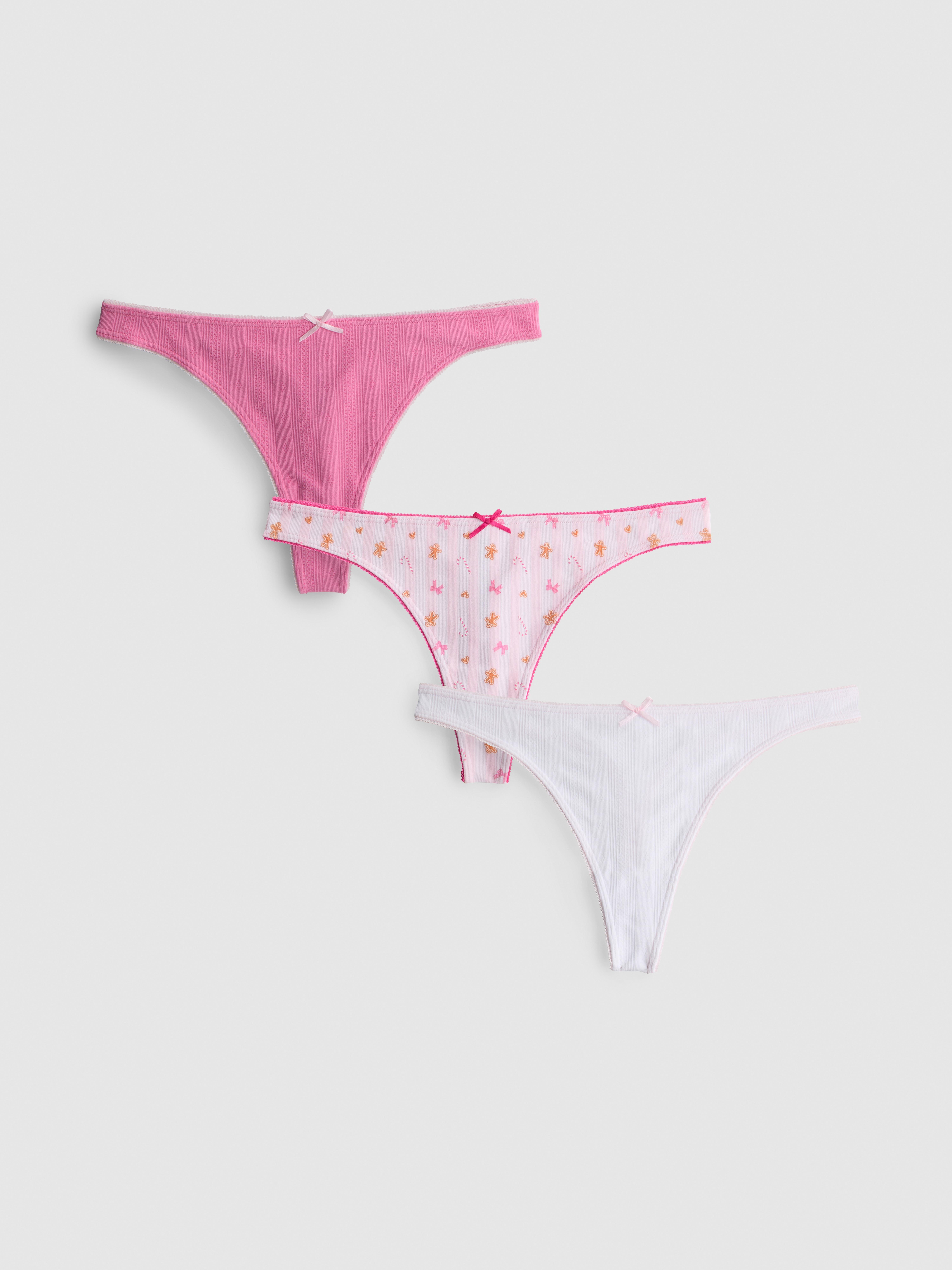 Pack de 3 tangas acanalados y estampados - Rosa - Mujer | Primark