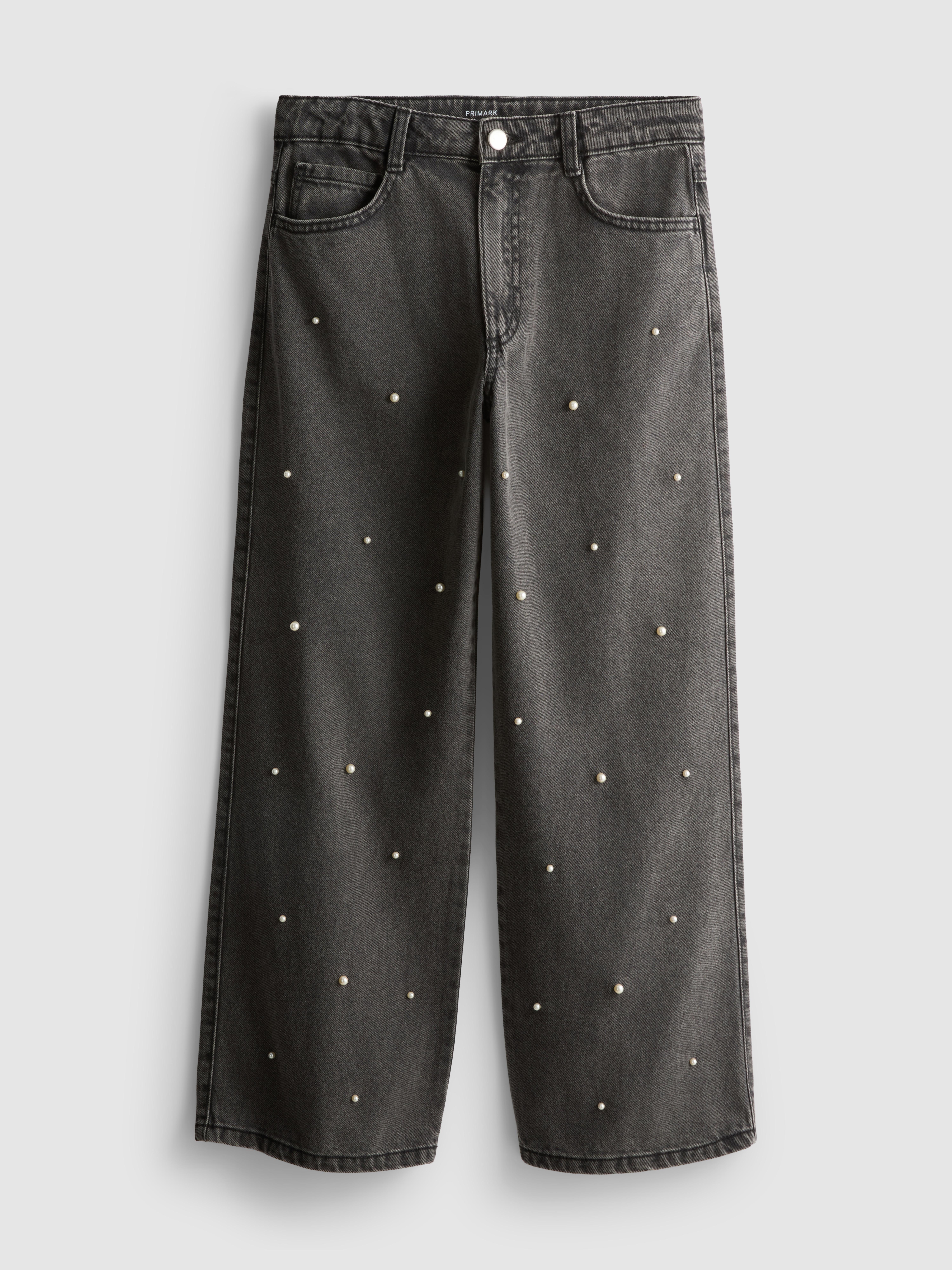 7-15yrs | Pure Cotton Faux Pearl Wide-Leg Jeans