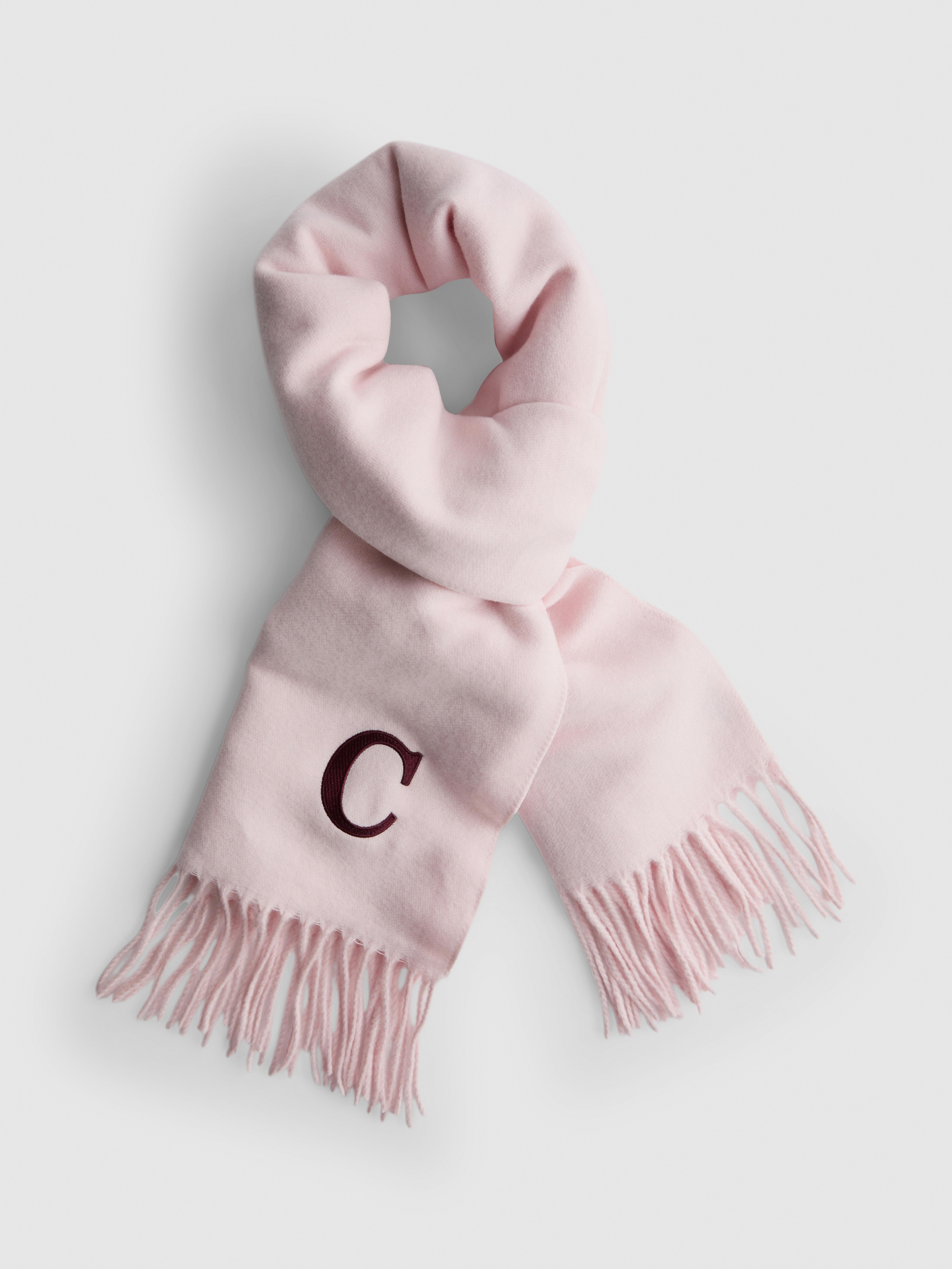 Initial Fringed Scarf