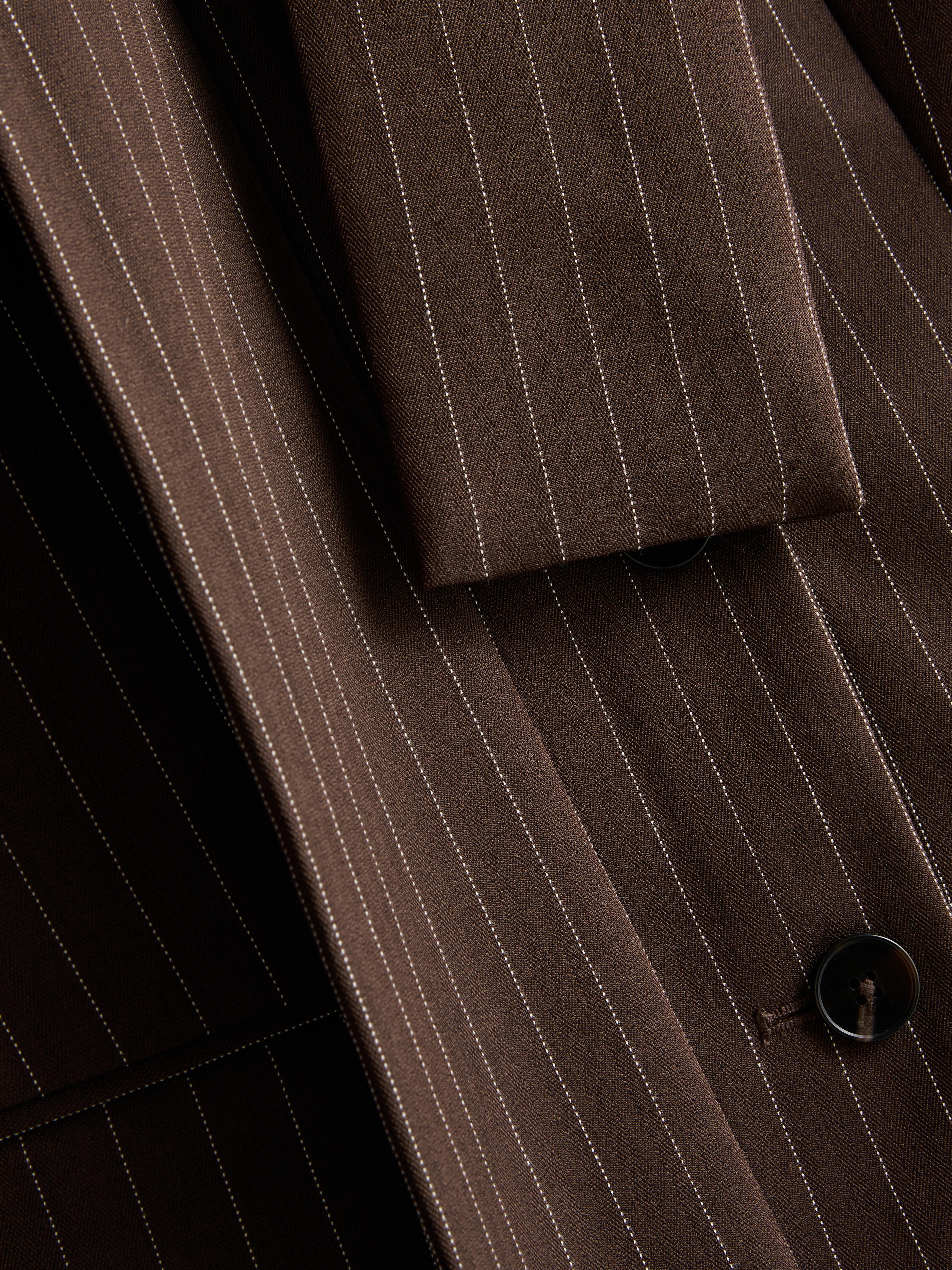 Structured Pinstripe Scarf Detail Blazer