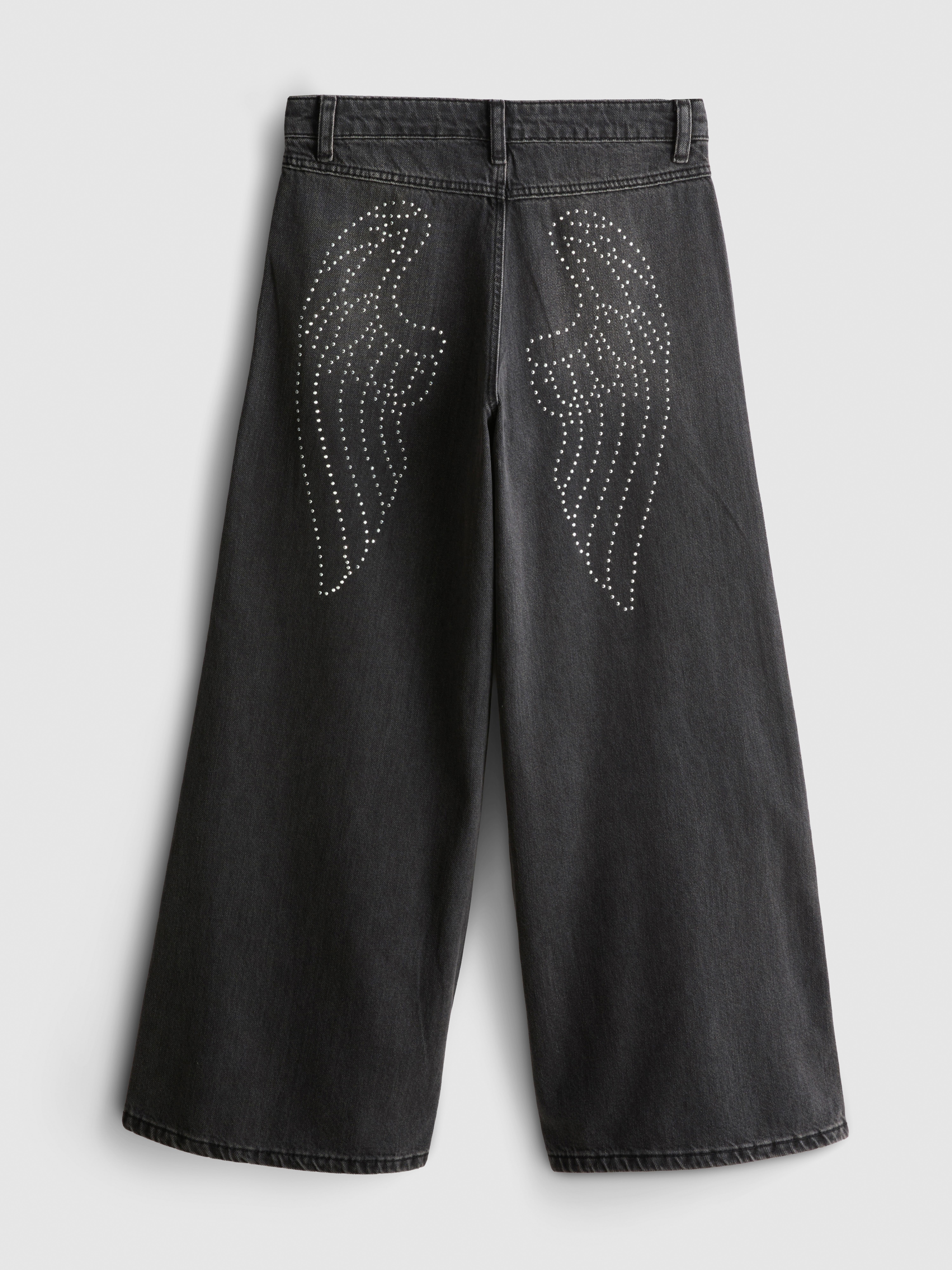 7-15yrs | Pure Cotton Rhinestone Wide Leg Jeans