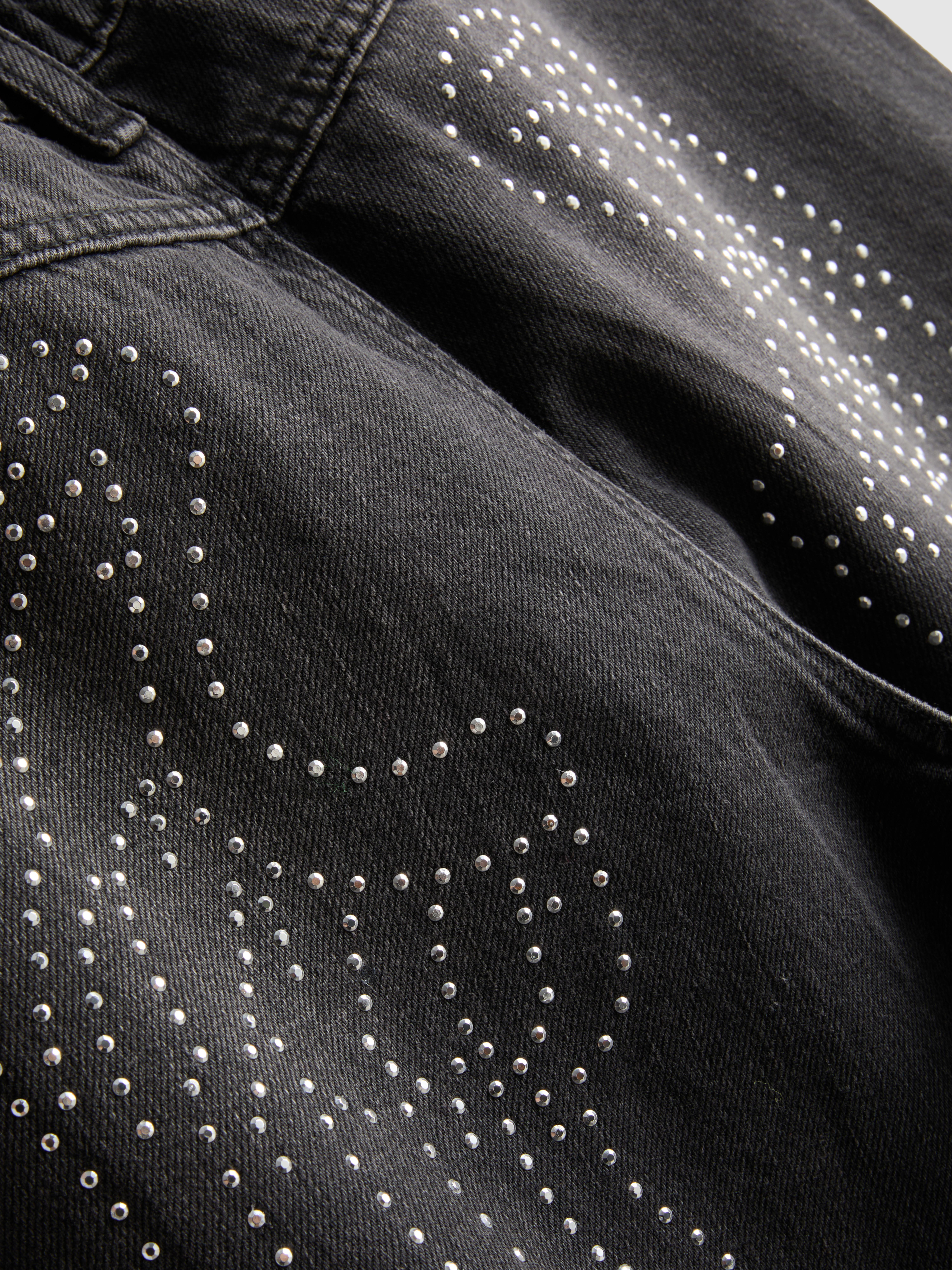 7-15yrs | Pure Cotton Rhinestone Wide Leg Jeans