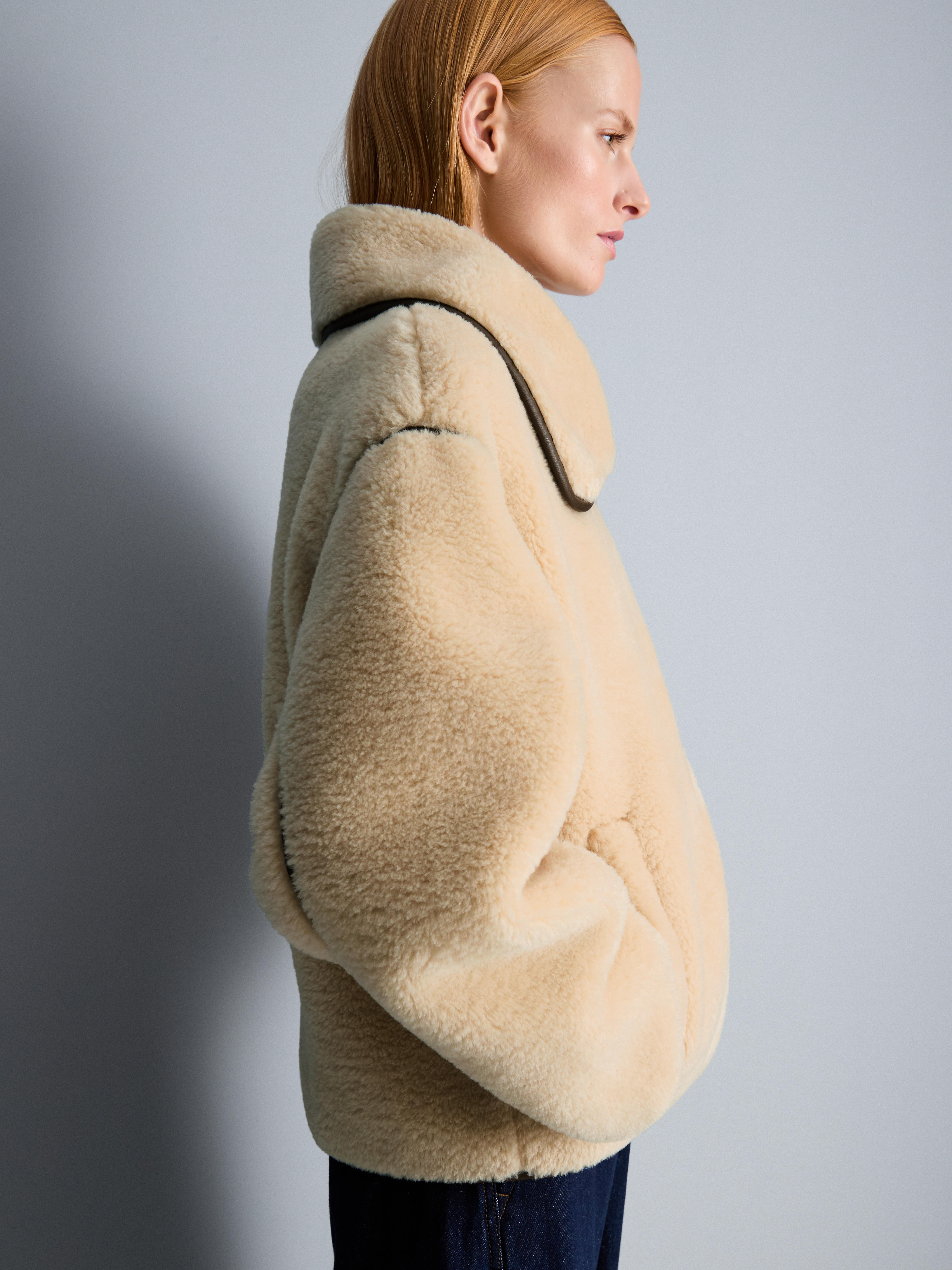 Shearling-Jacke mit geradem Schnitt
