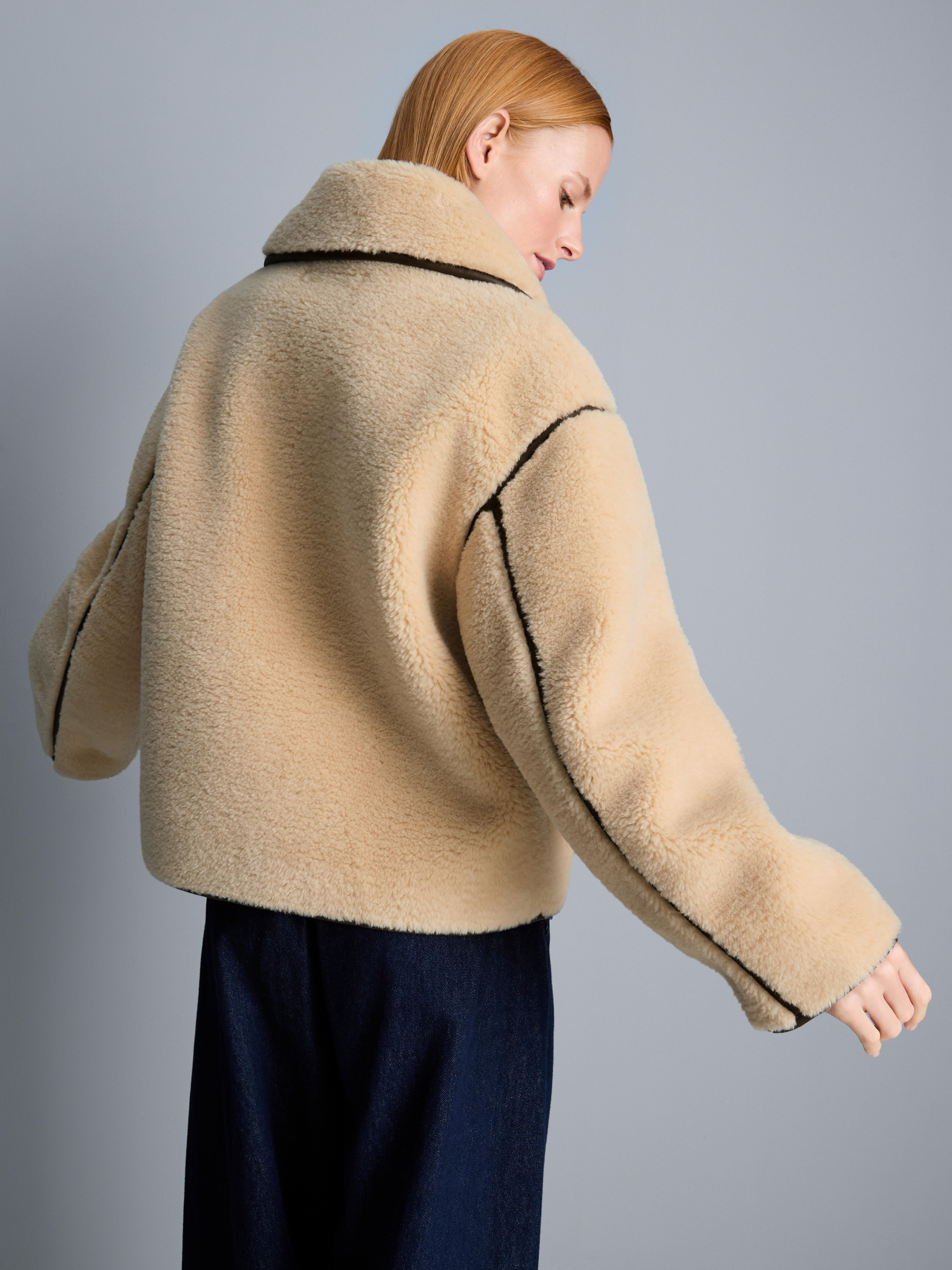 Shearling-Jacke mit geradem Schnitt
