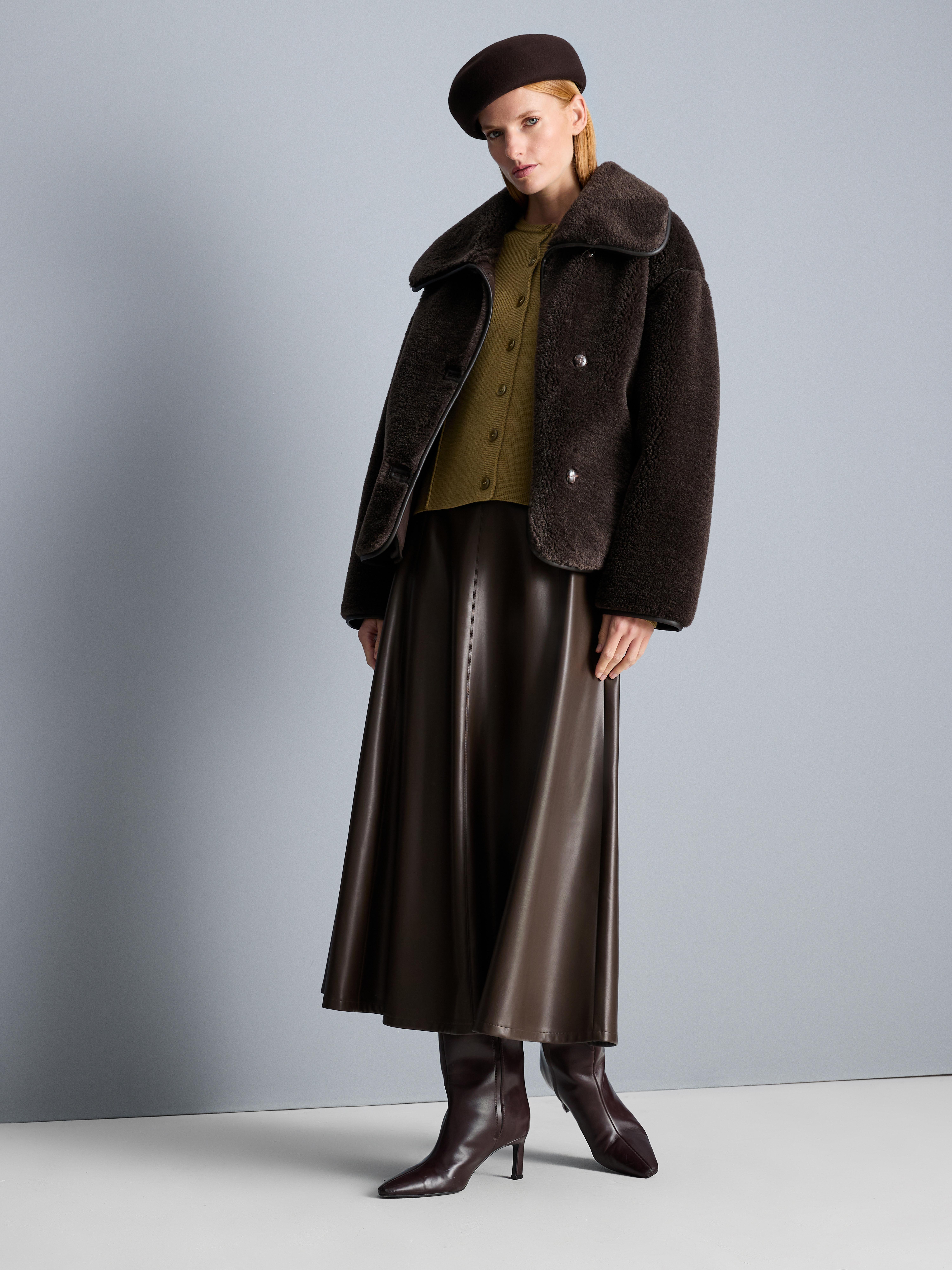 Shearling-Jacke mit geradem Schnitt