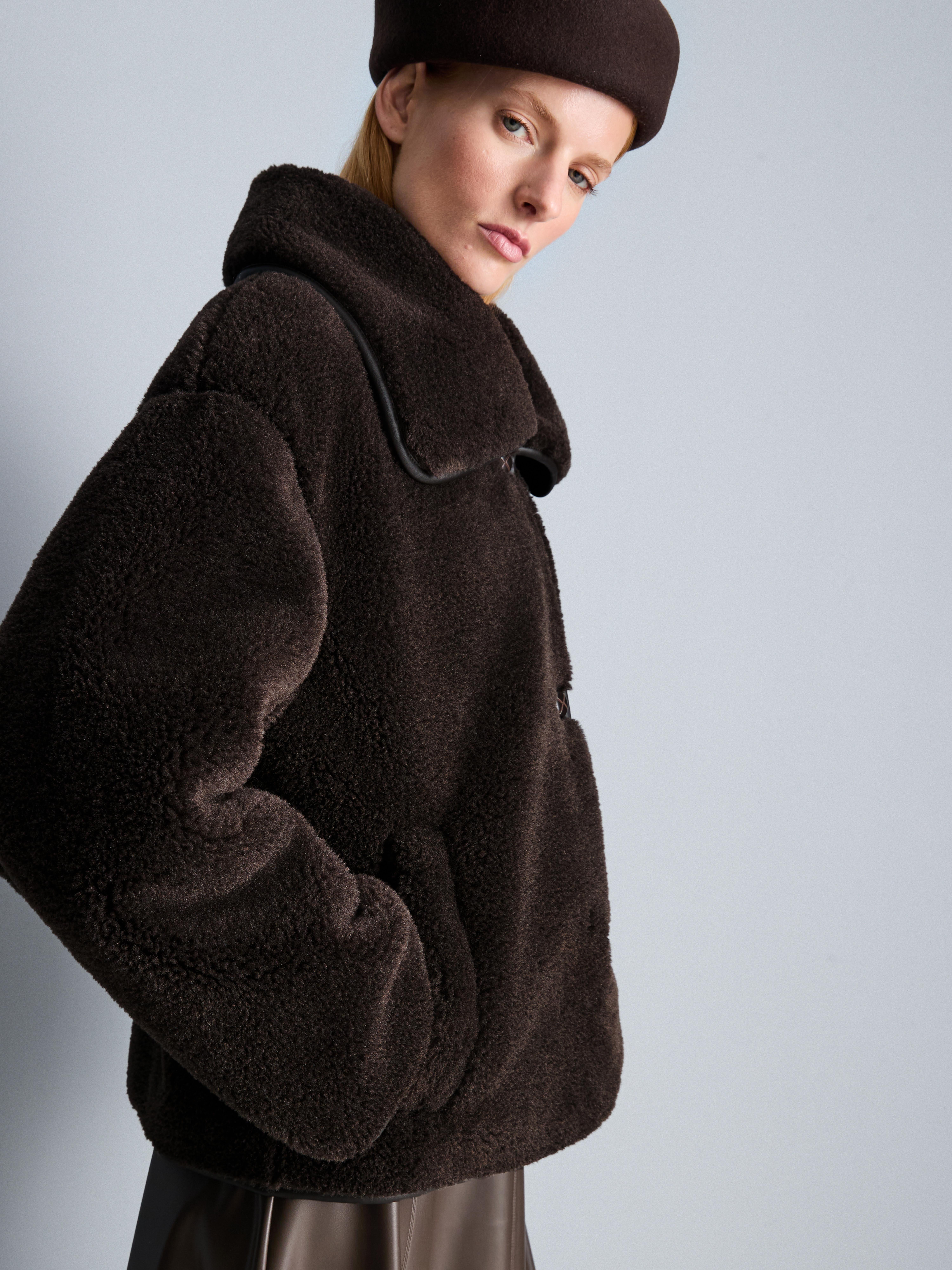 Shearling-Jacke mit geradem Schnitt