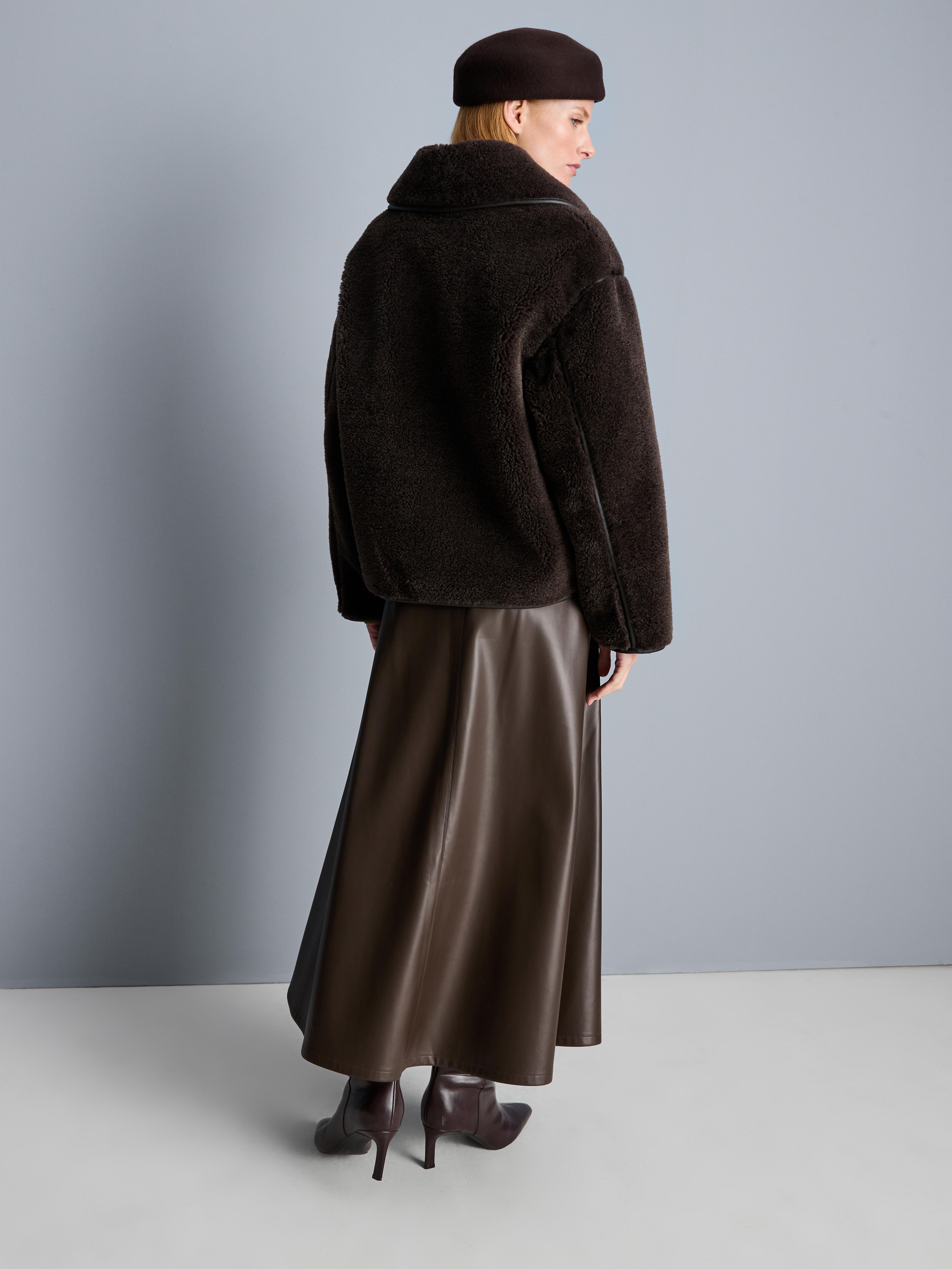 Shearling-Jacke mit geradem Schnitt