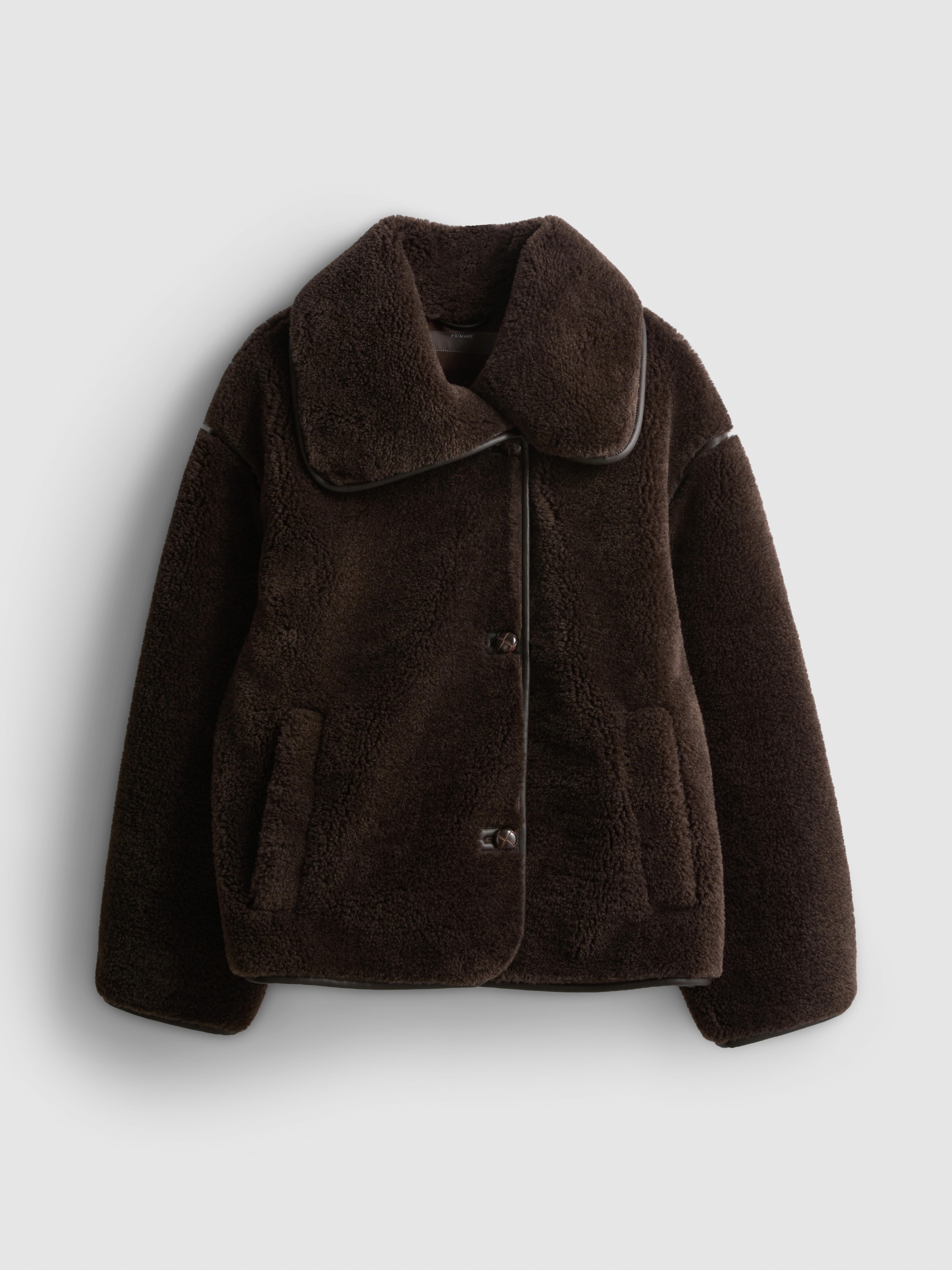 Shearling-Jacke mit geradem Schnitt