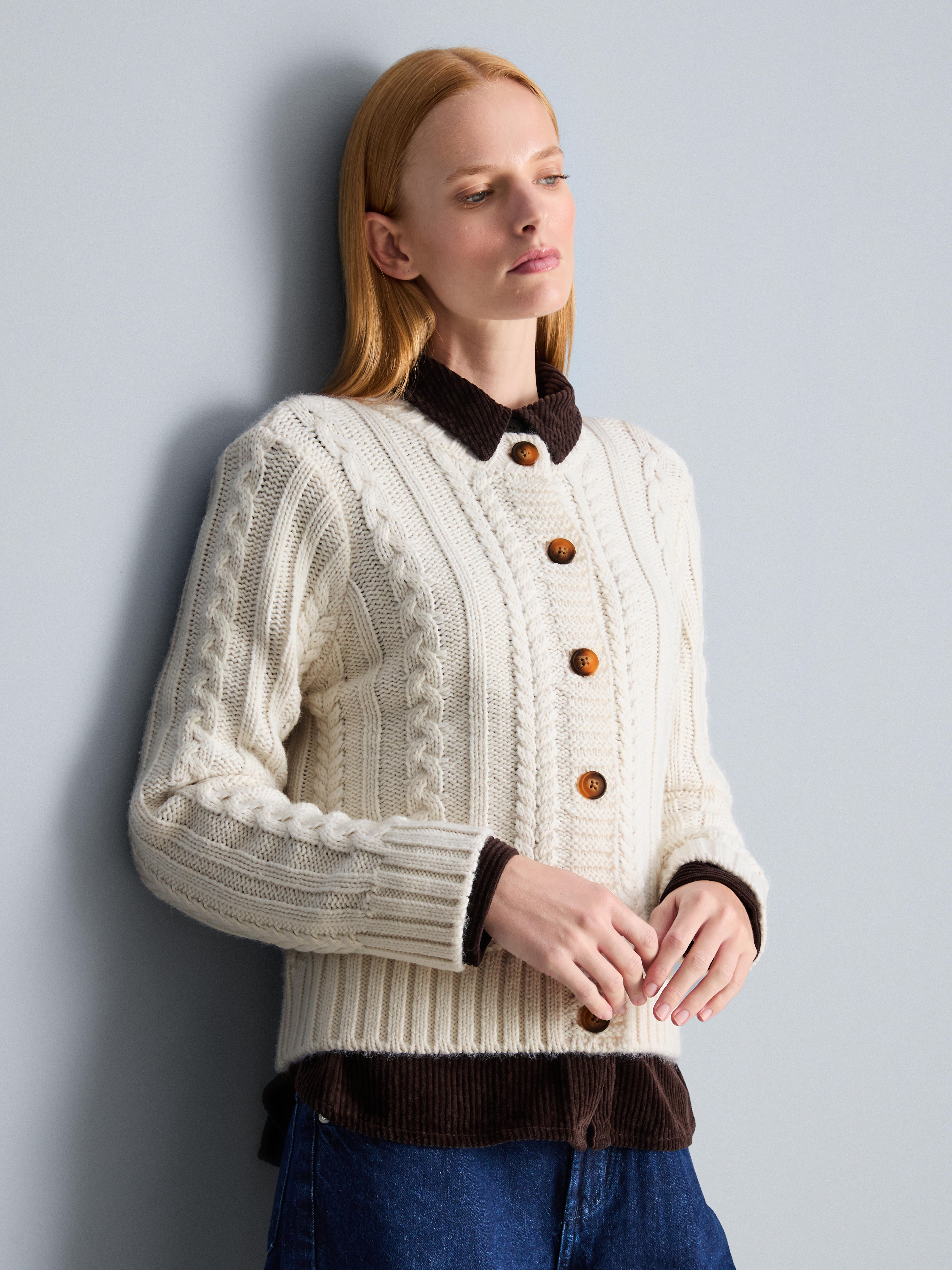 Gilet en maille torsadée