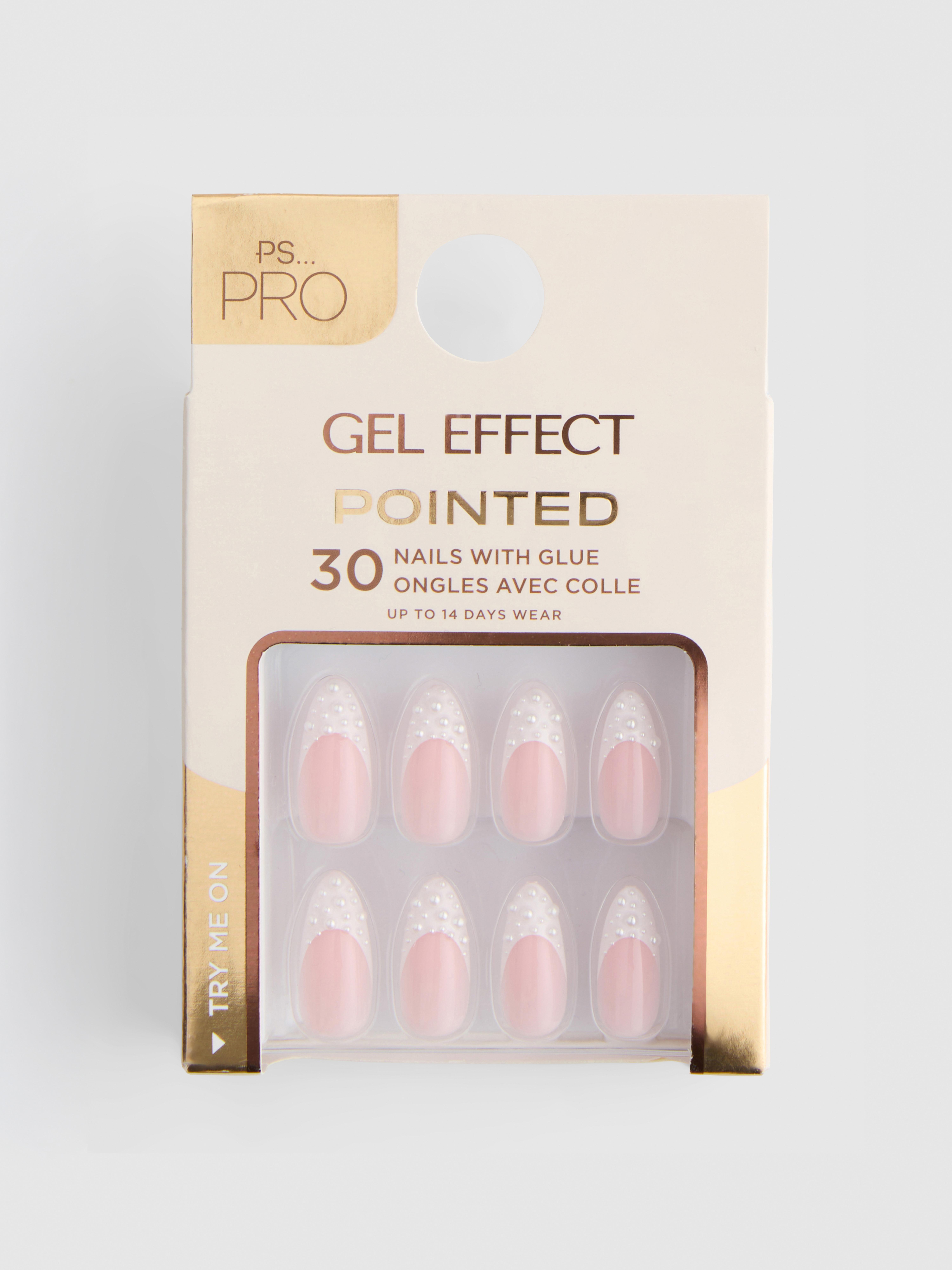 Unghie finte effetto gel punta french perle finte PS... Pro