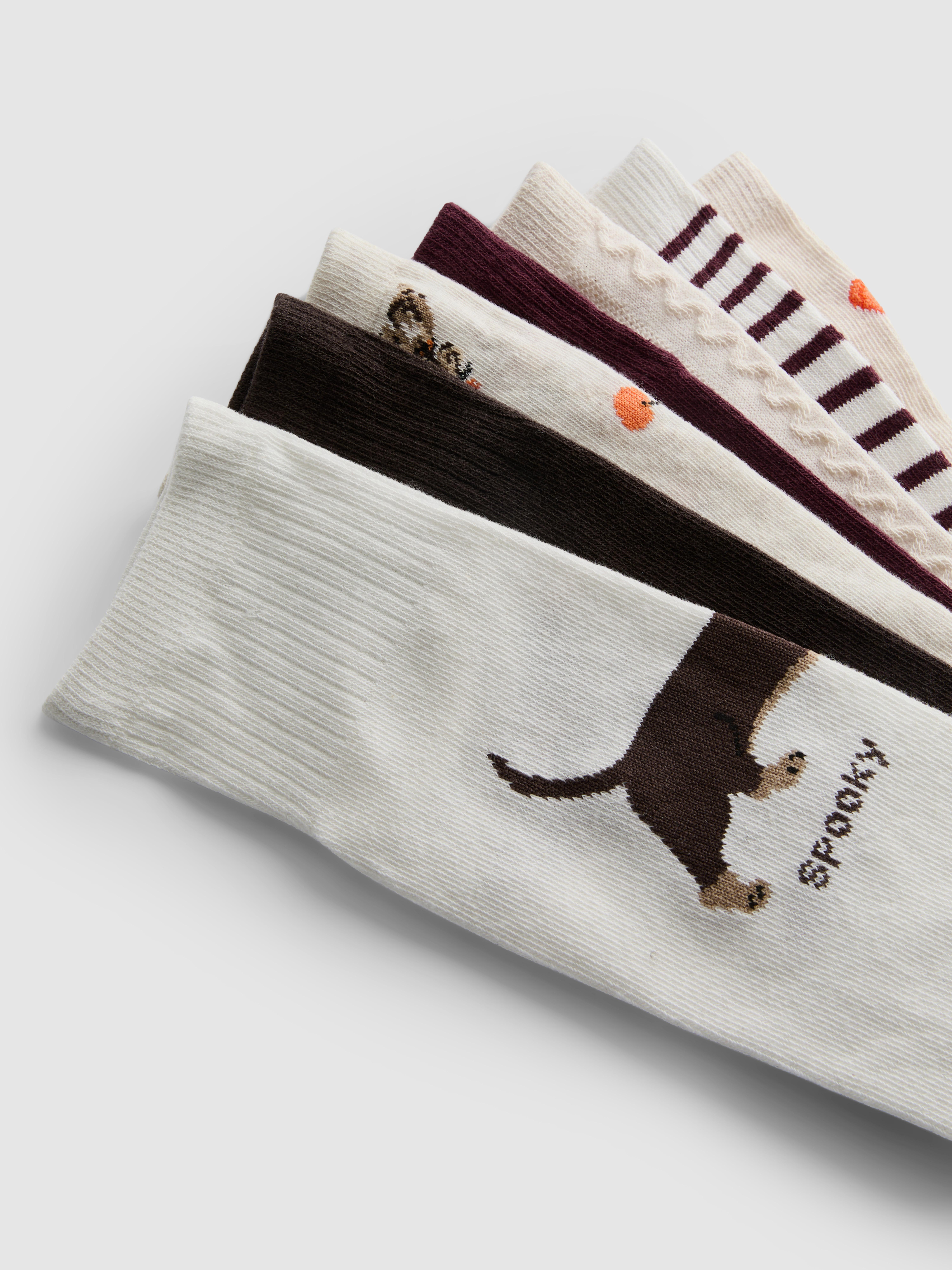 7pk Cotton-Rich Fall Crew Socks