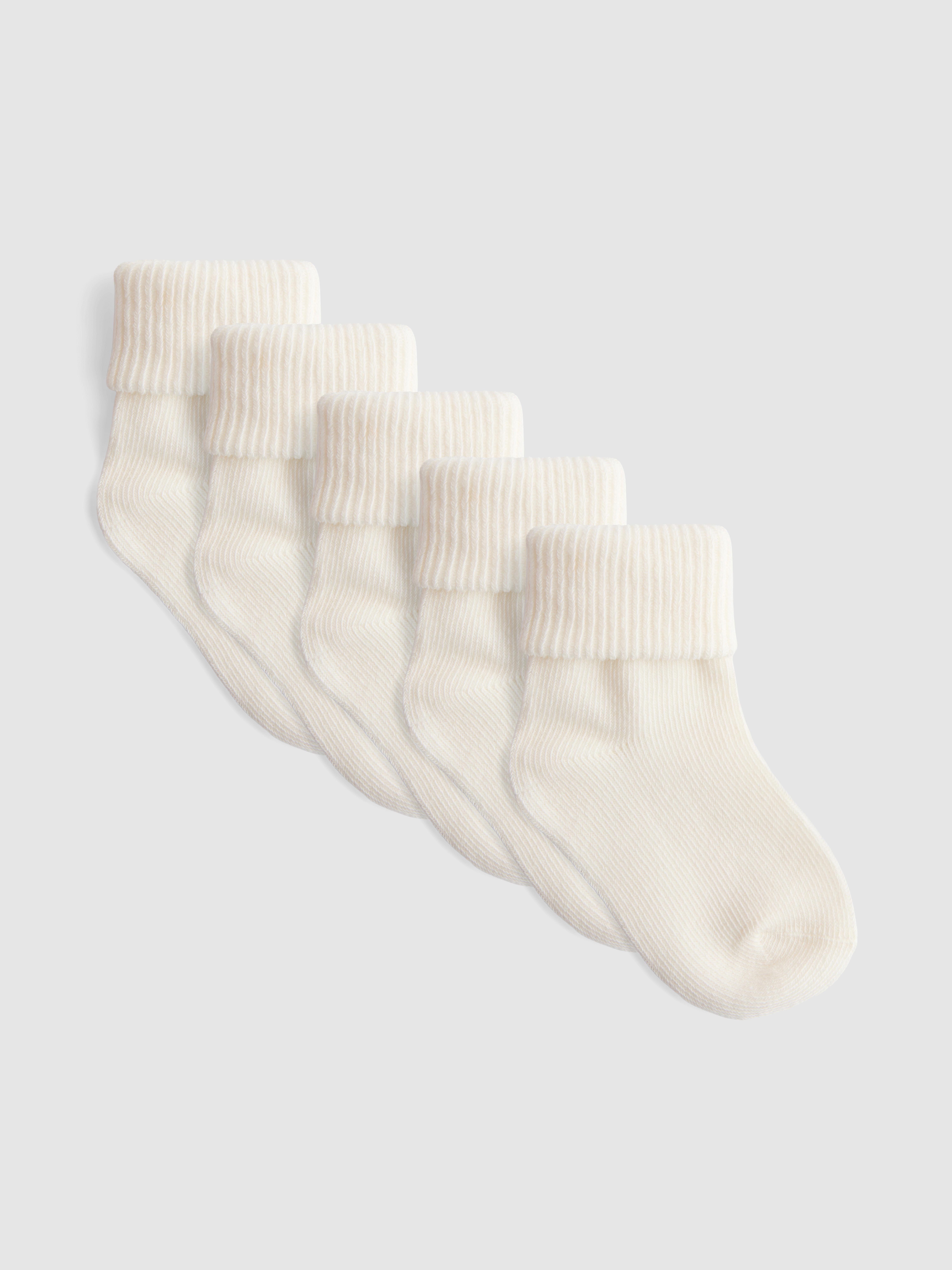 5pk Cotton-Rich Ribbed Cuff Socks