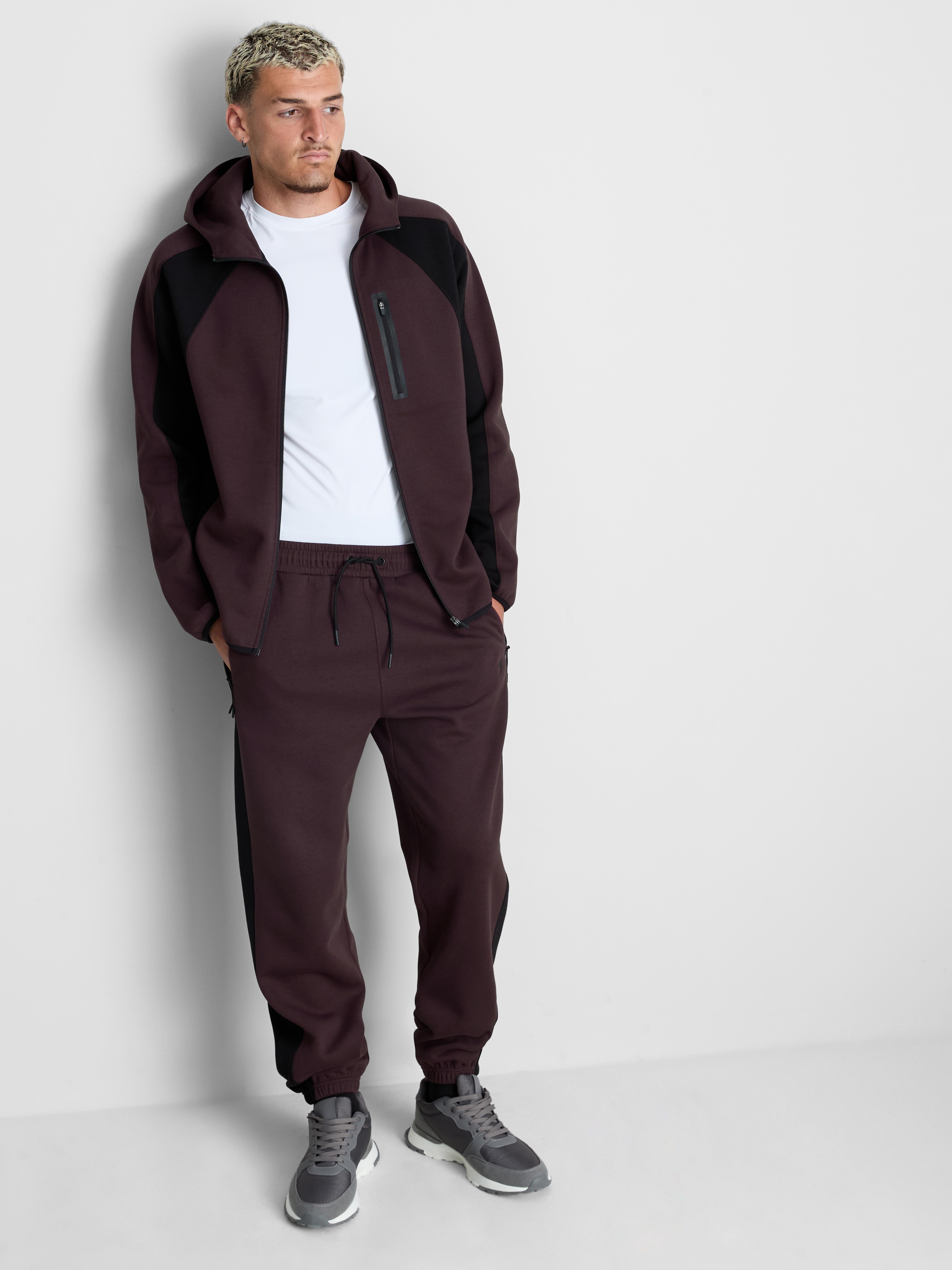 Side Panel Performance Joggers Burgundy