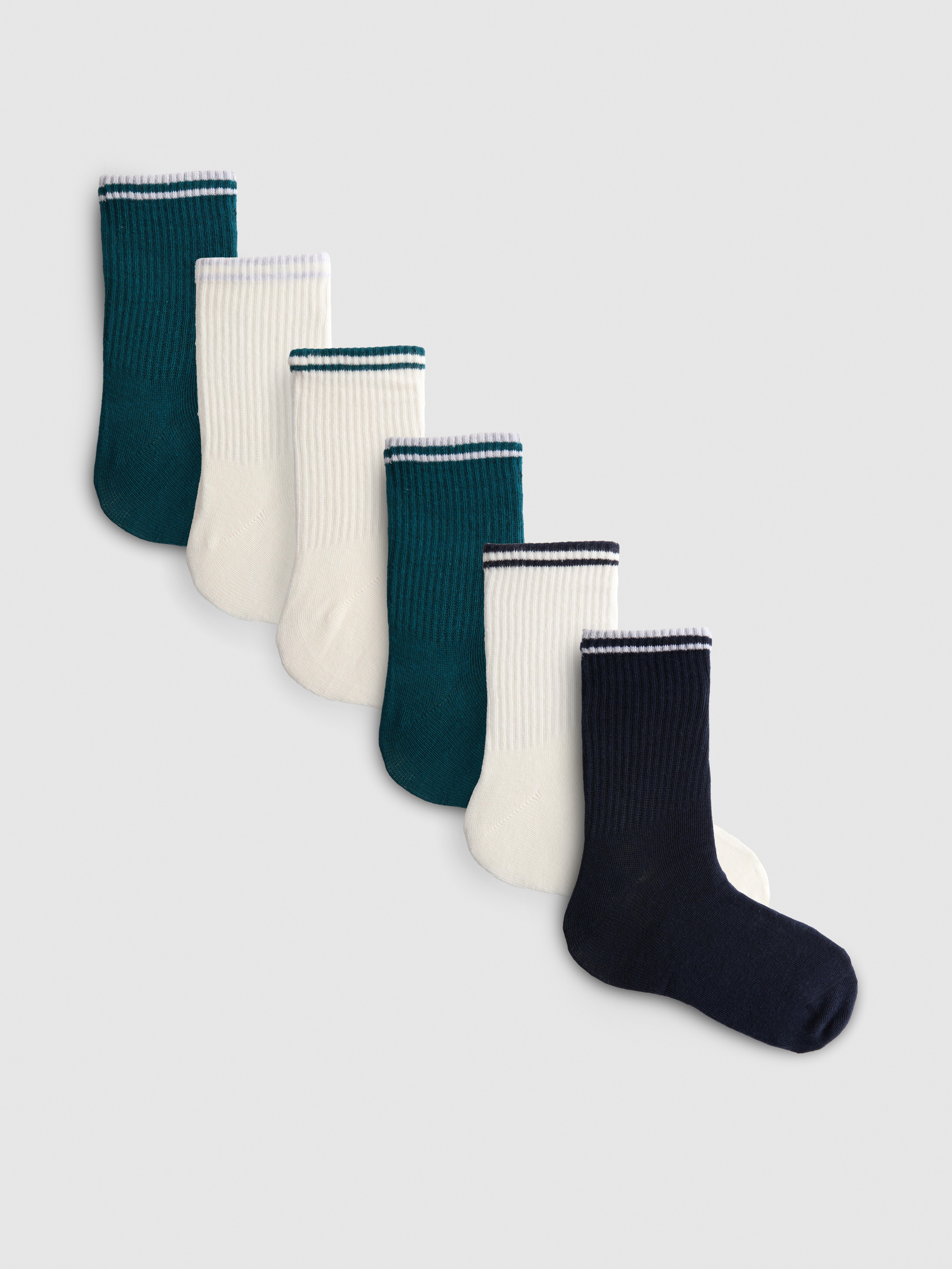7pk Cotton Rich Ribbed Ankle Socks