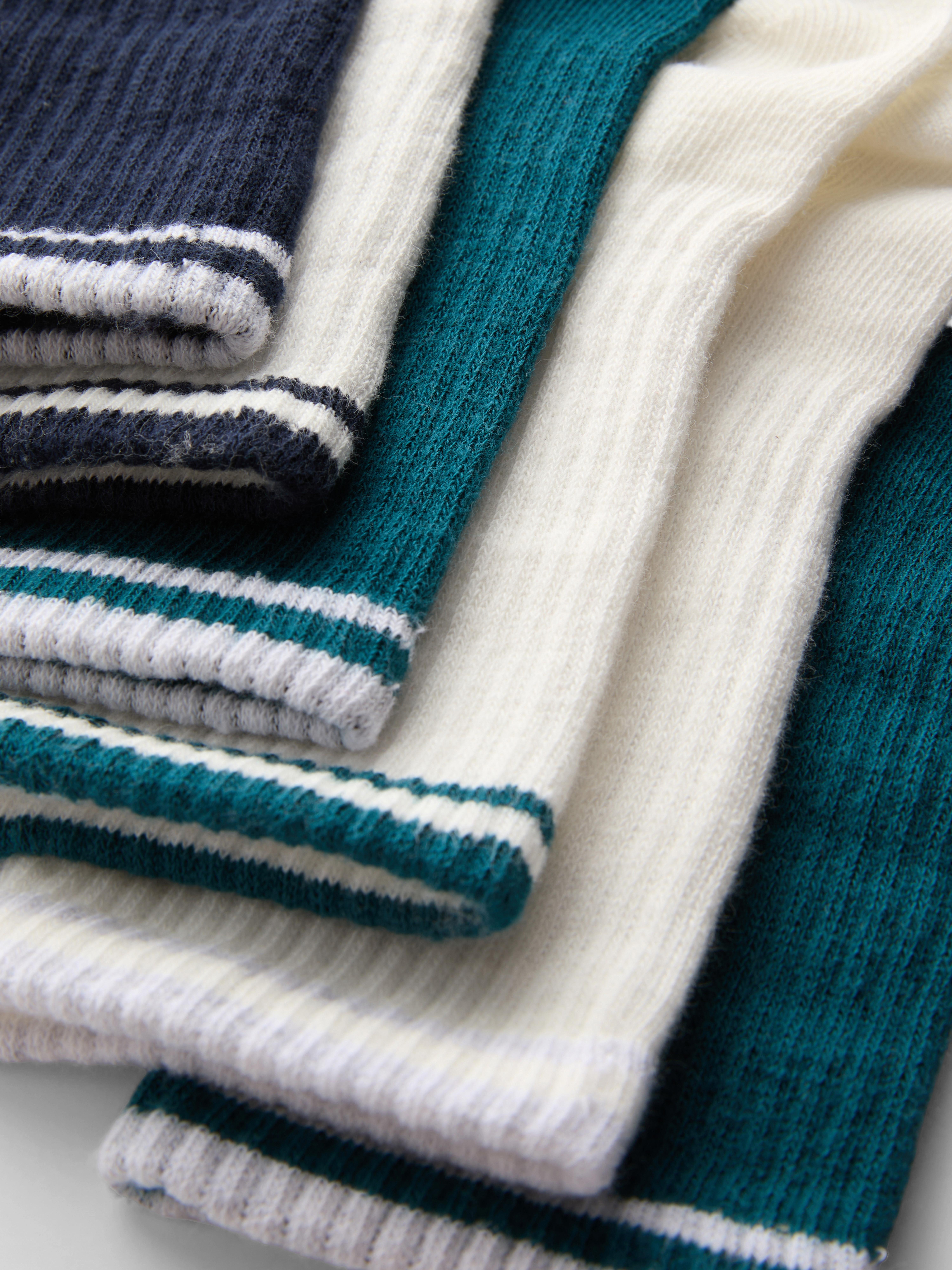 7pk Cotton Rich Ribbed Ankle Socks