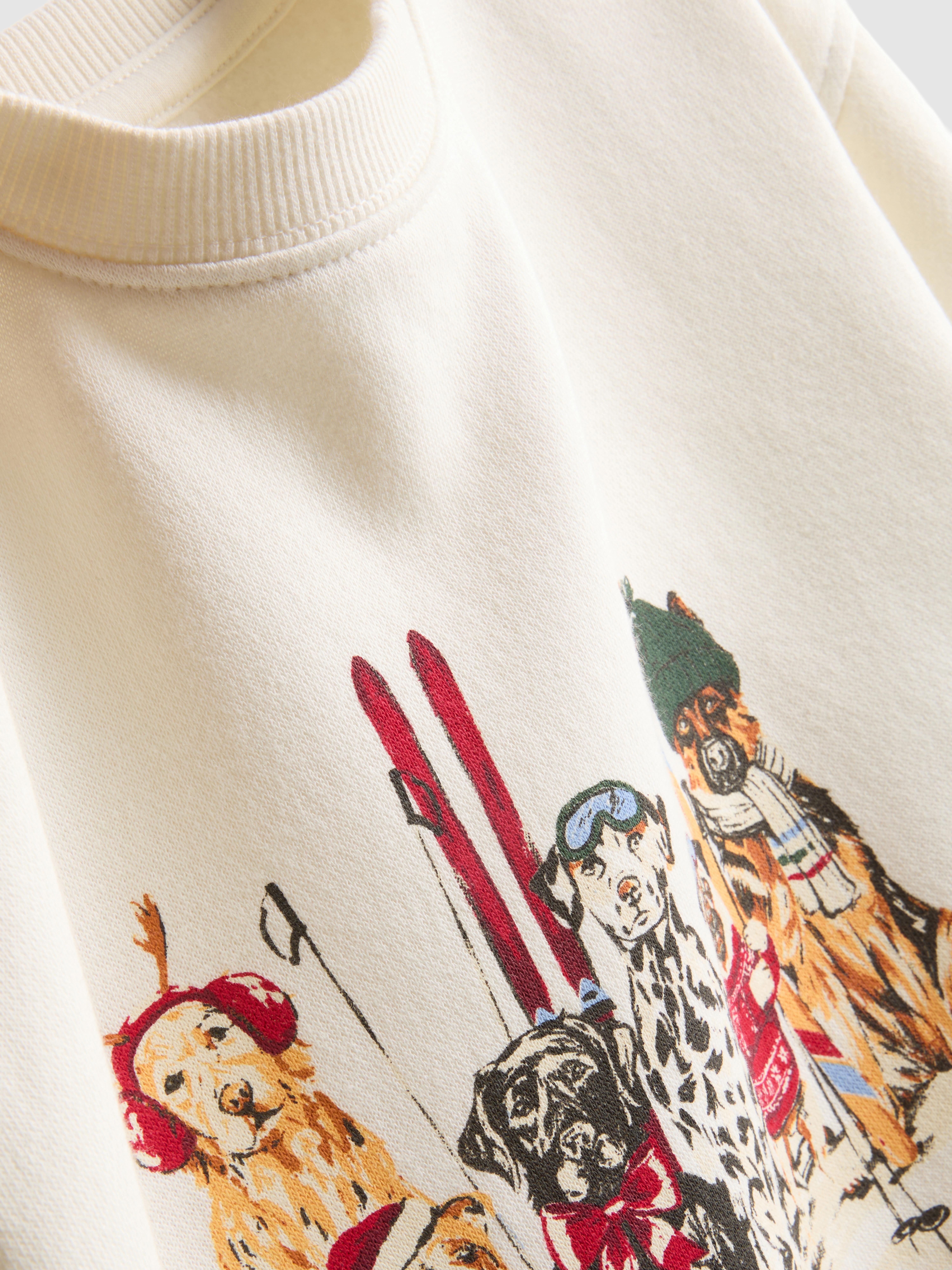 Boys Ecru 1-9yrs | Cotton Rich Christmas Sweatshirt | Primark