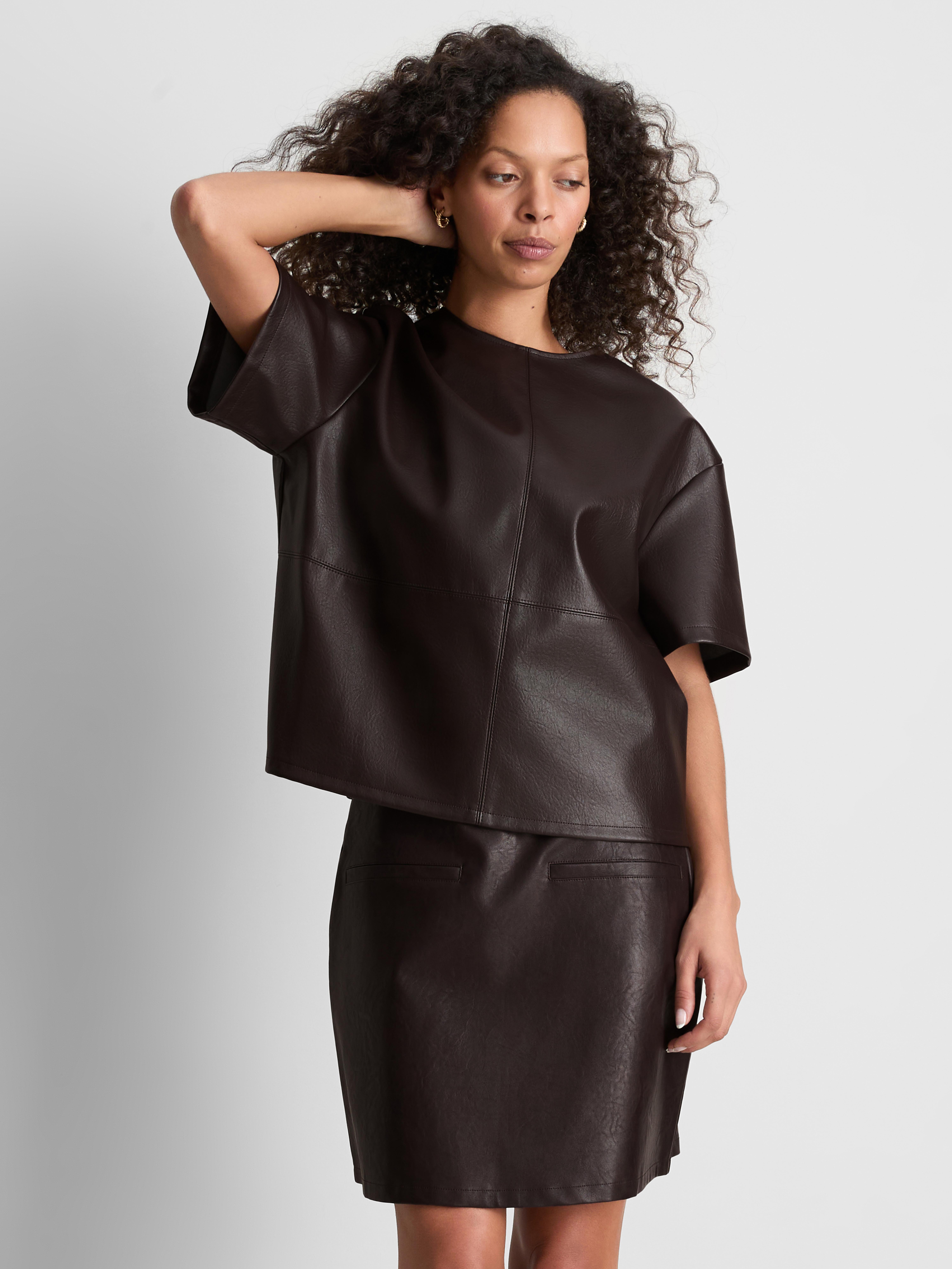 Faux Leather Pocket Detail Mini Skirt