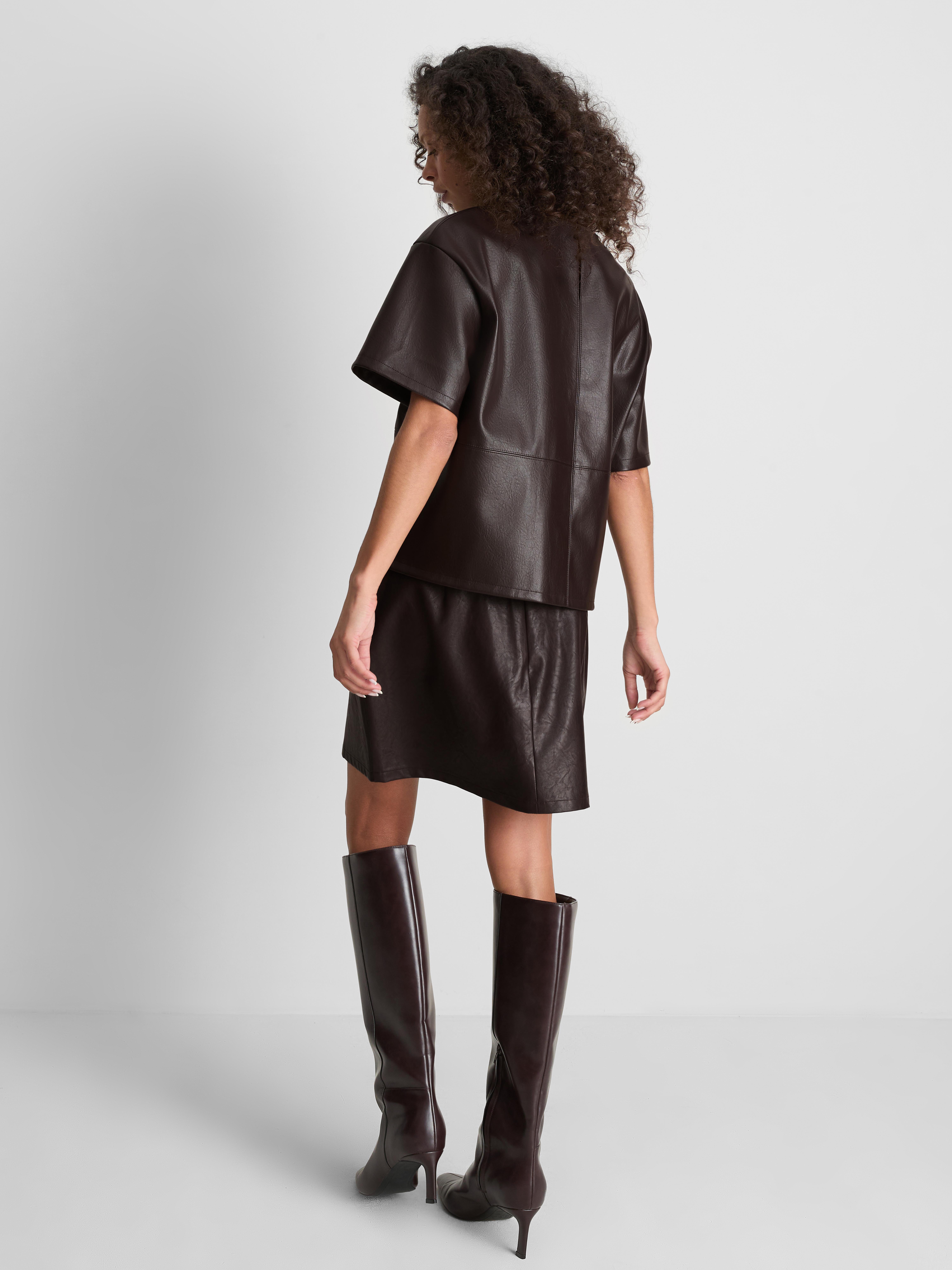 Faux Leather Pocket Detail Mini Skirt