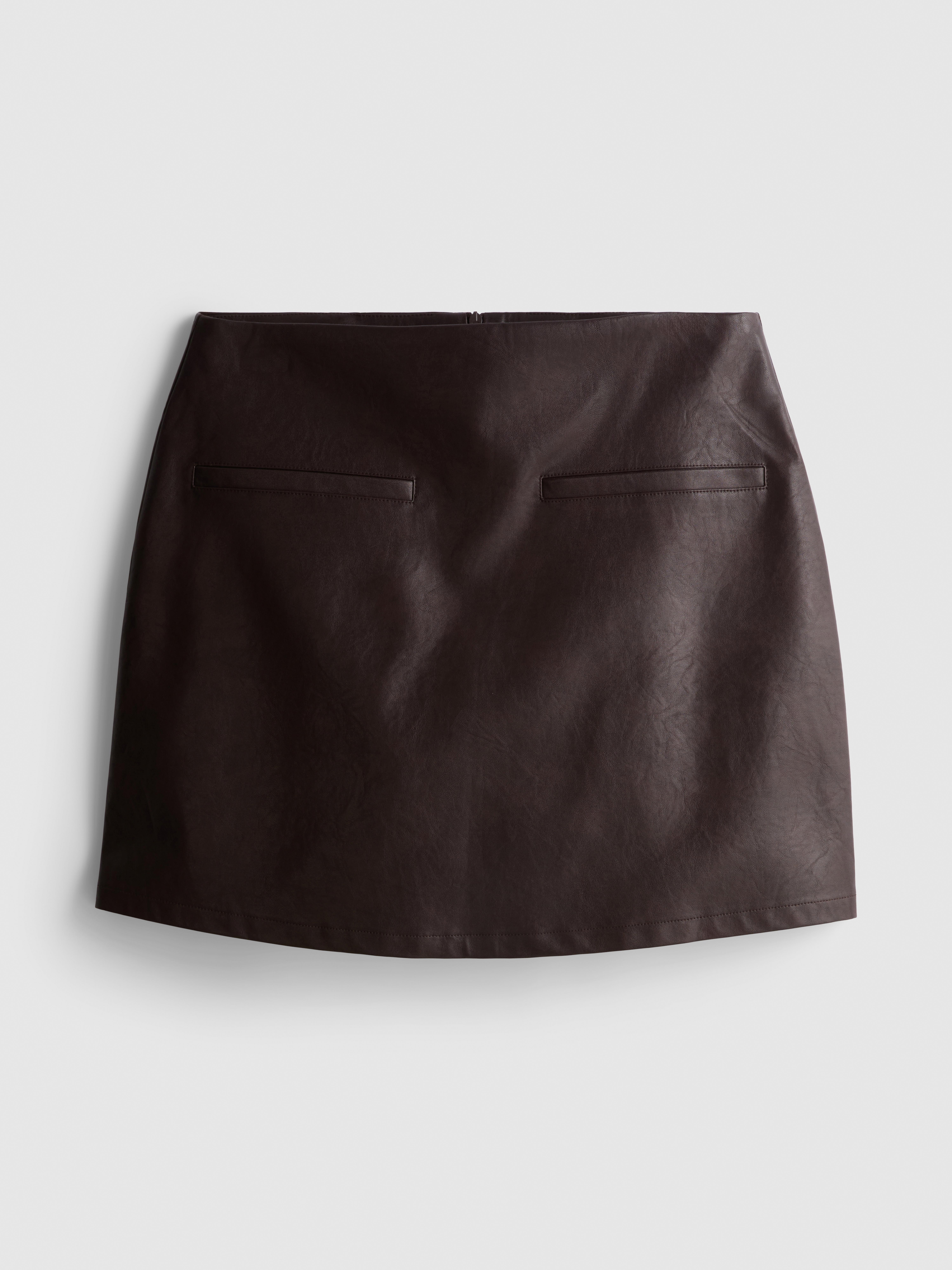 Faux Leather Pocket Detail Mini Skirt