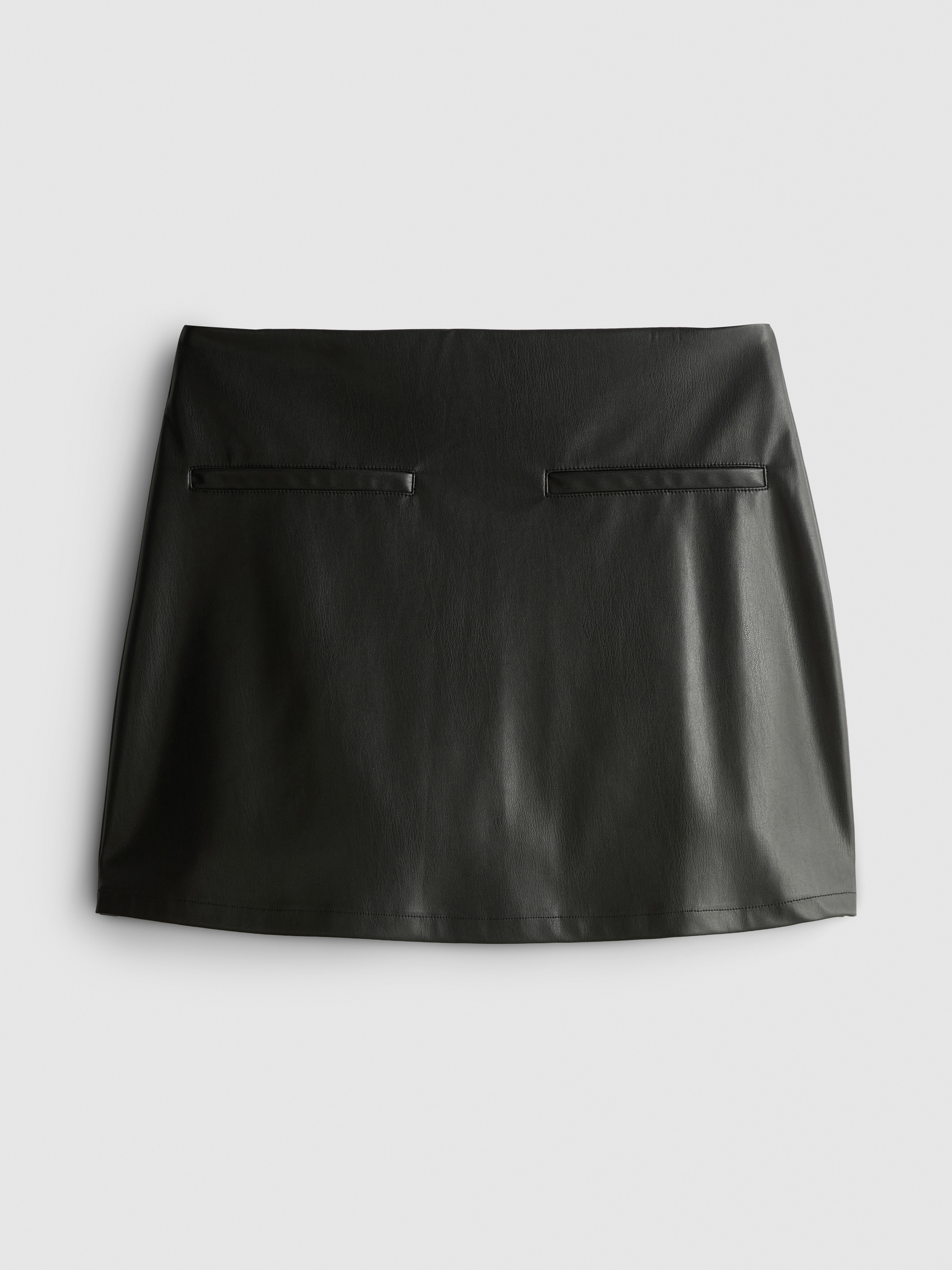Faux Leather Pocket Detail Mini Skirt