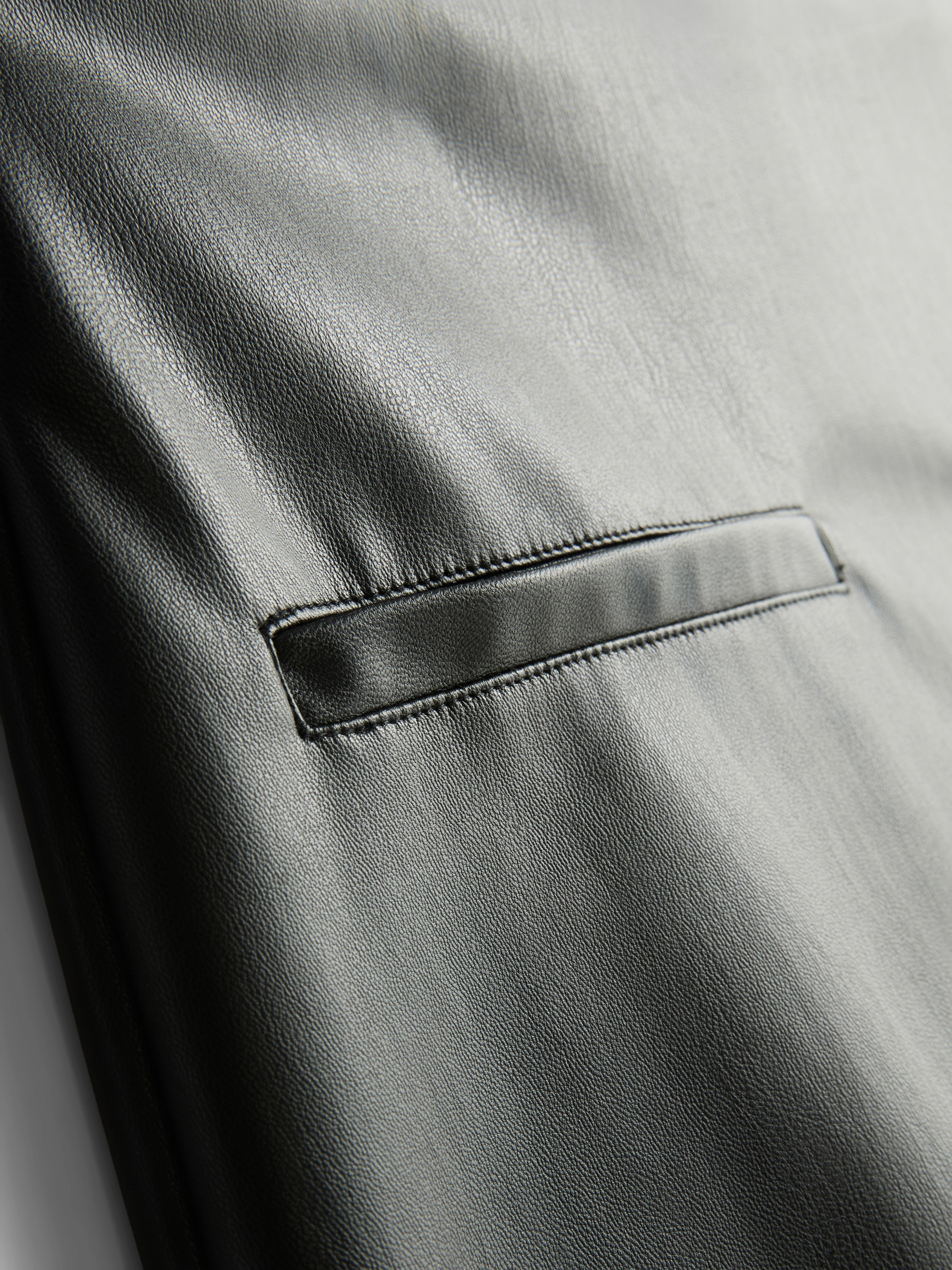 Faux Leather Pocket Detail Mini Skirt